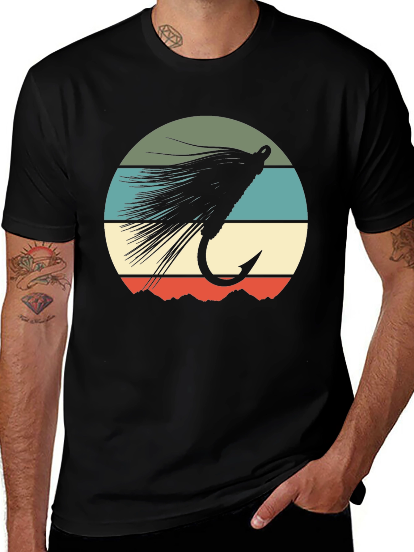 Variant 16 of Fly Fishing Lure Retro Graphic T-Shirt