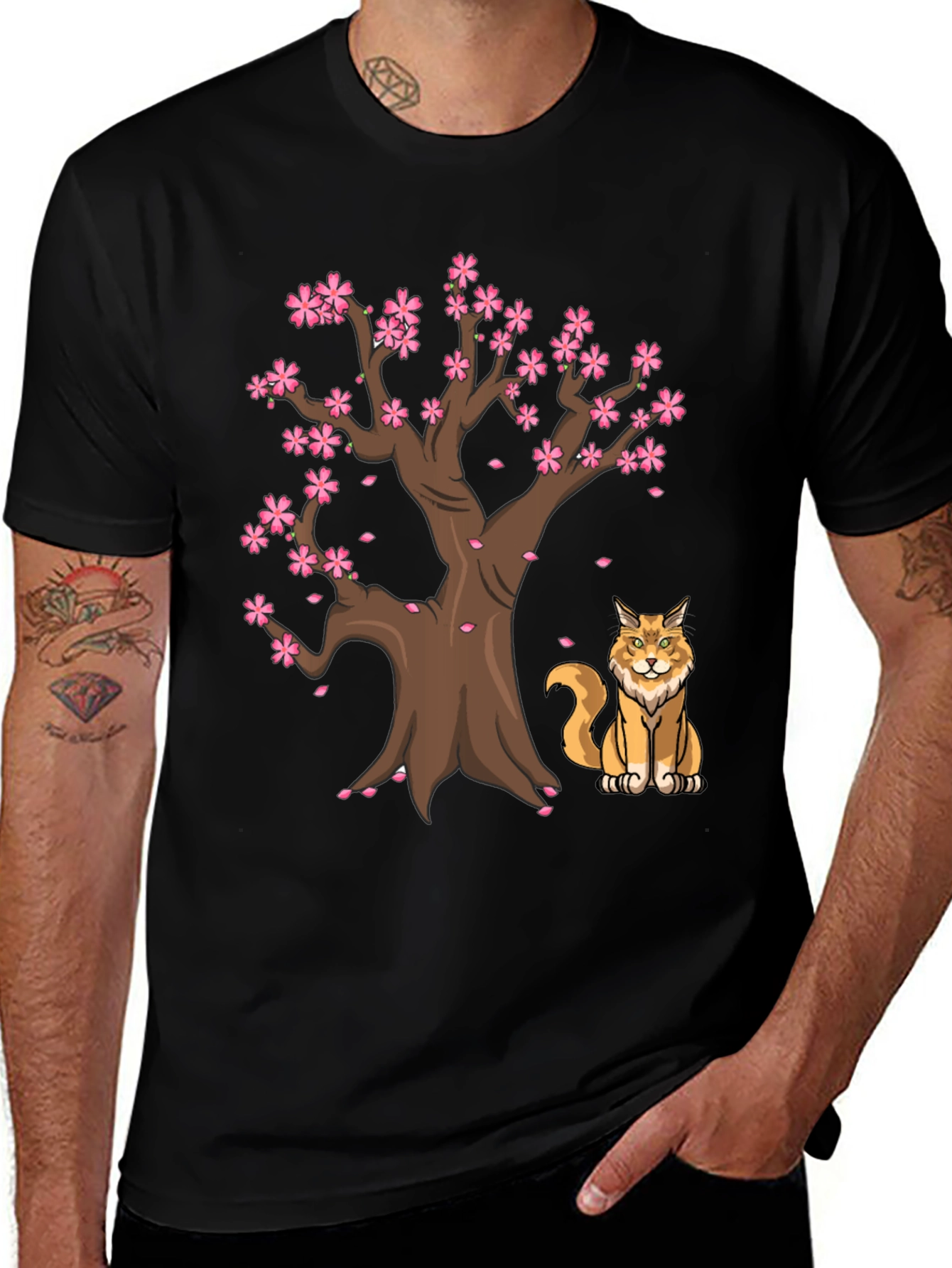 Sakura Tree Cat T-Shirt