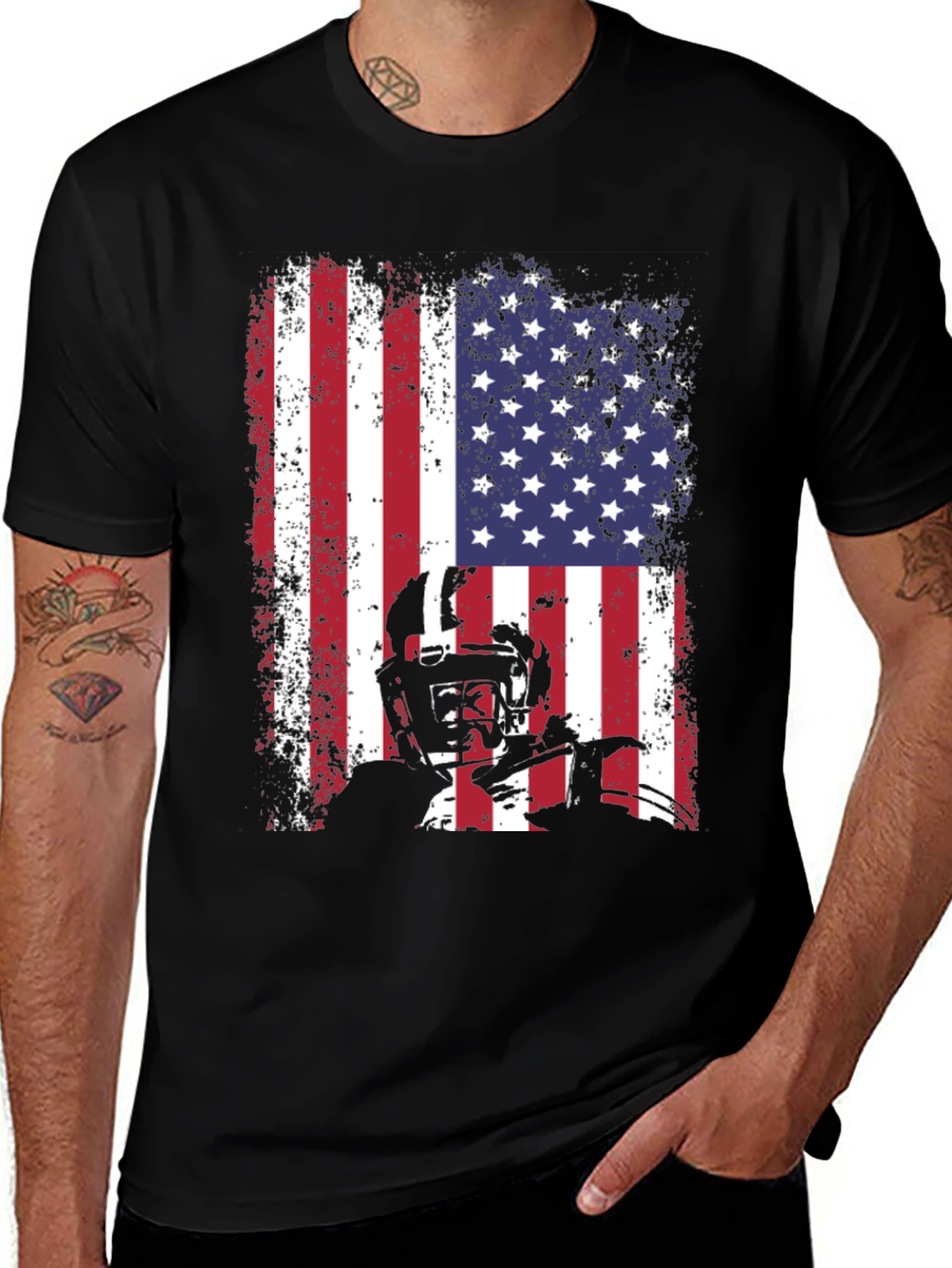 Variant 28 of American Football Flag Graphic T-Shirt