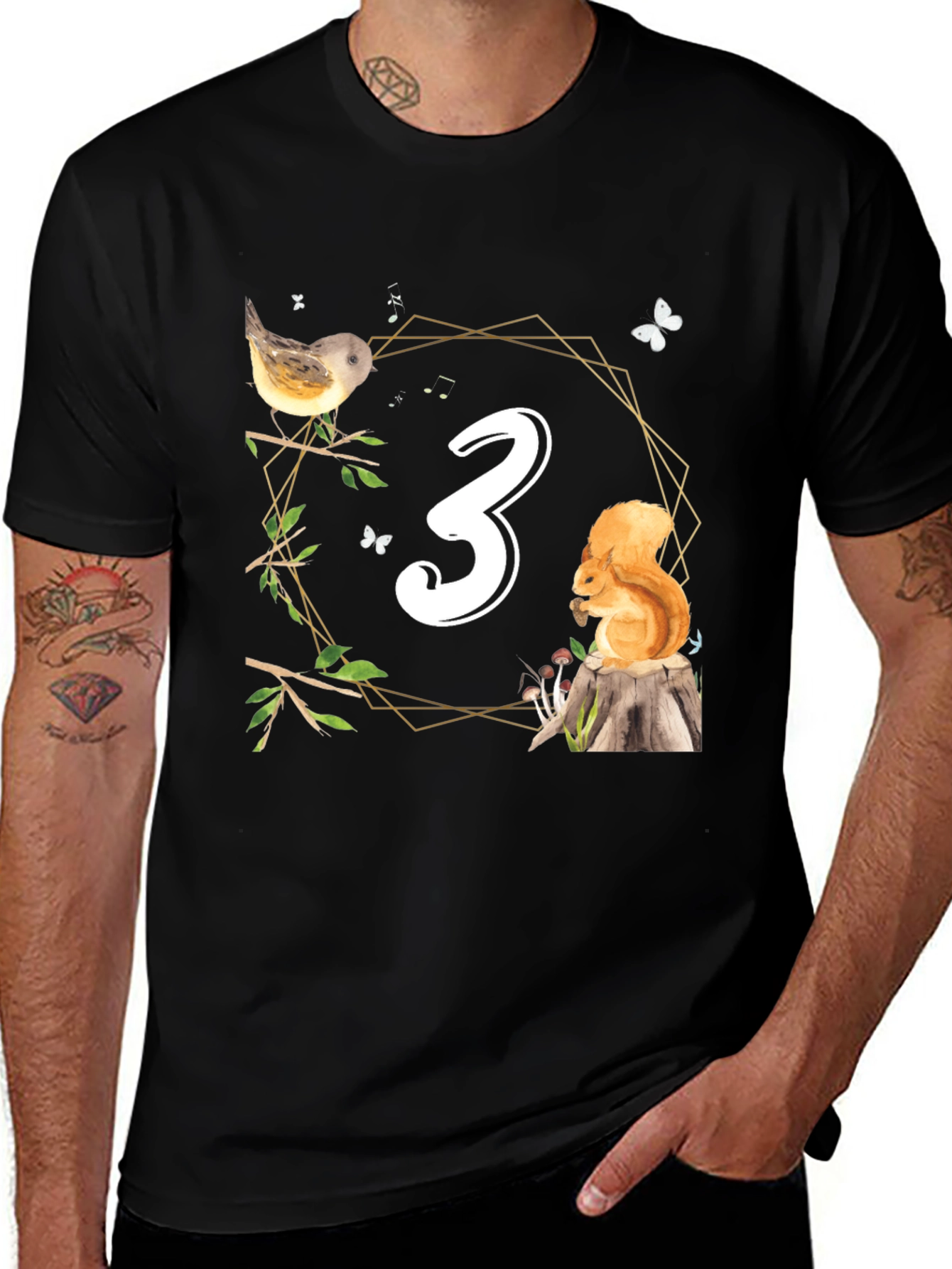 Variant 29 of Birthday 3 T-Shirt: Woodland Animals