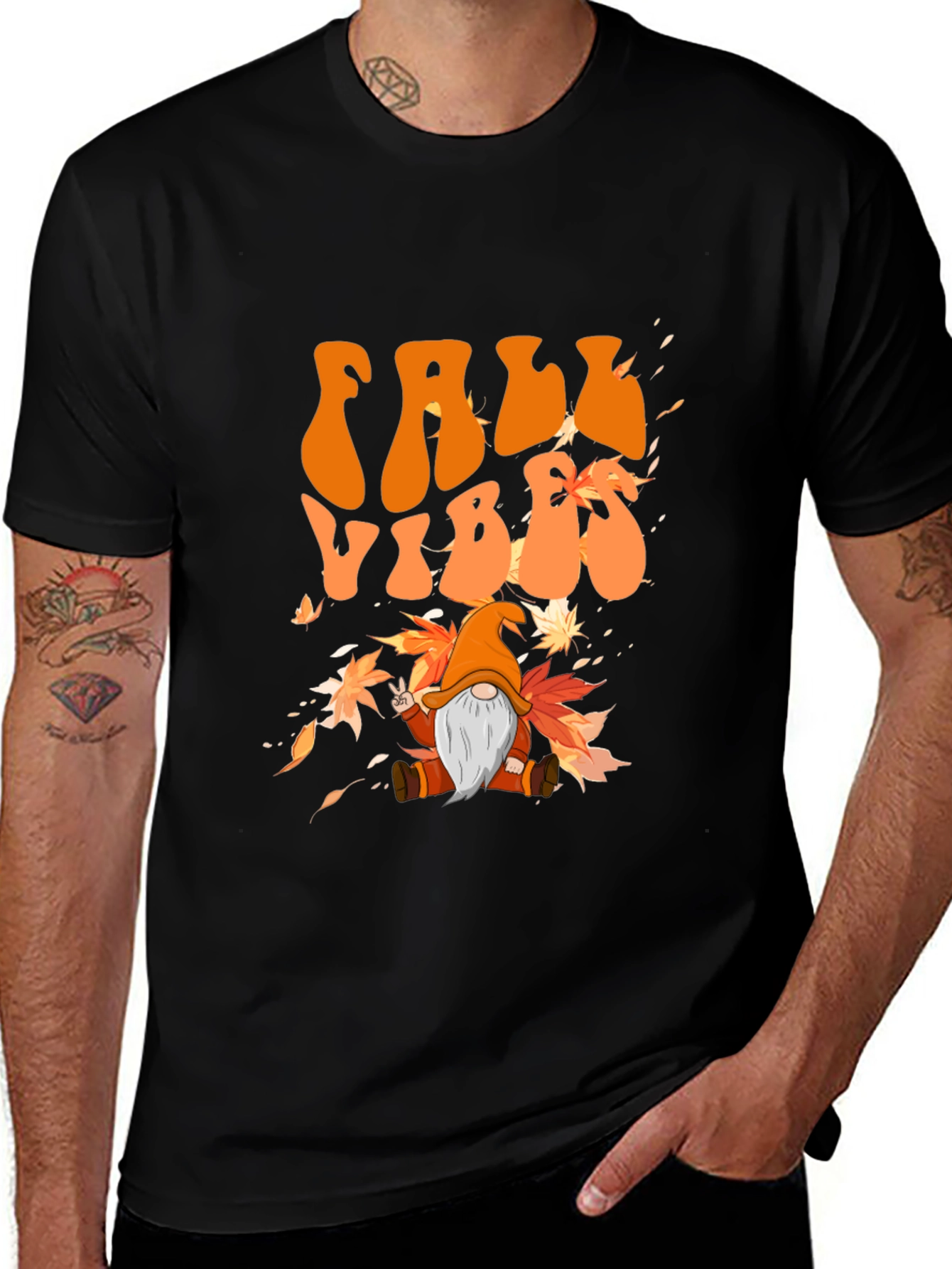 Variant 28 of Fall Vibes Gnome T-Shirt - Autumn Graphic Tee