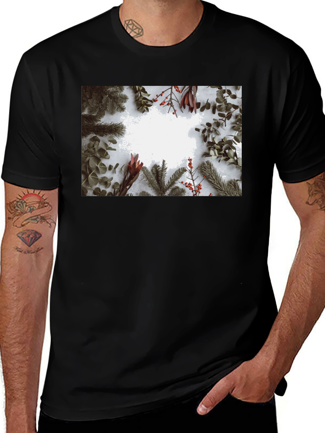 Variant 26 of Nature Frame Graphic Black T-Shirt