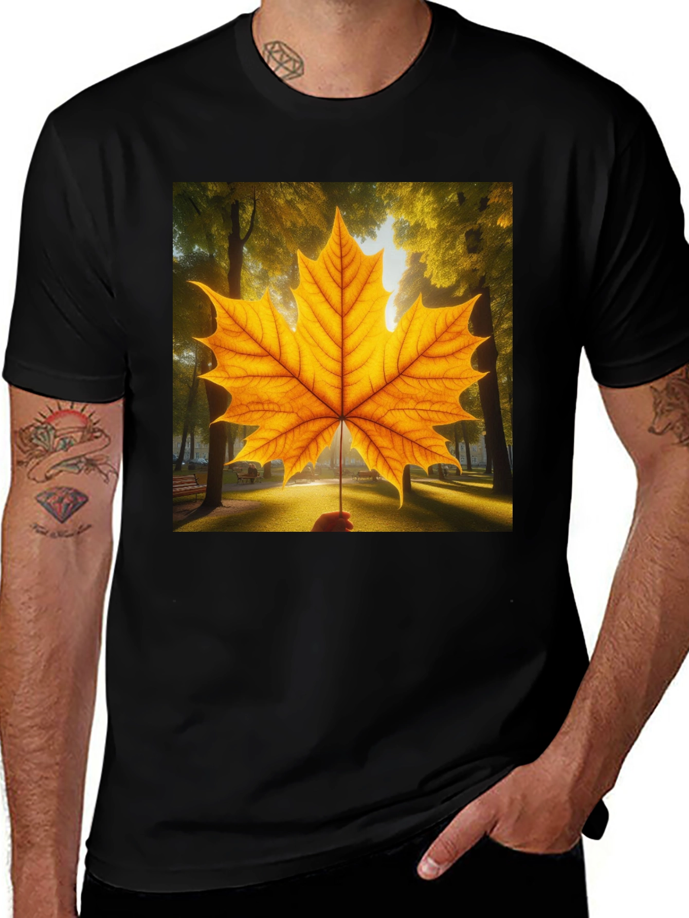 Variant 14 of Autumn Maple Leaf Graphic T-Shirt