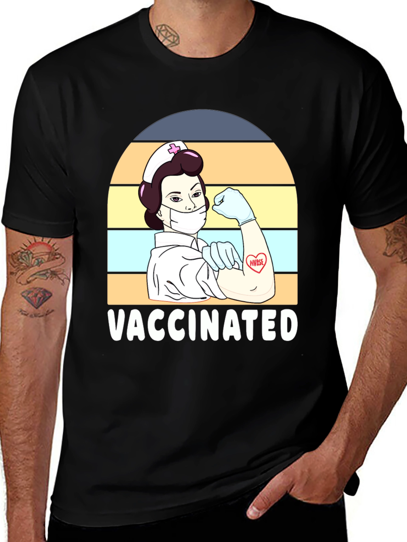 Variant 17 of Vaccinated Nurse Graphic Tee