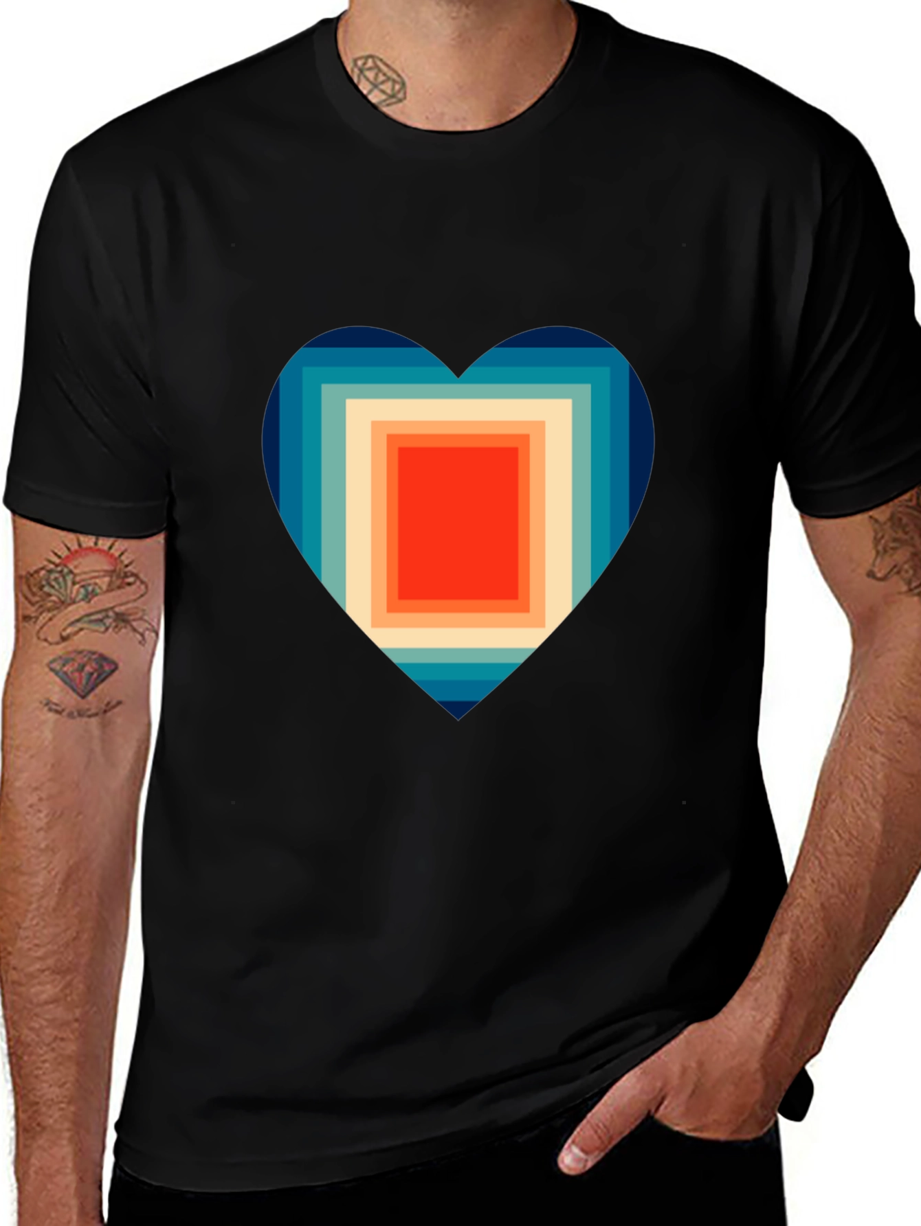Variant 3 of Retro Heart Graphic T-Shirt - Vintage Style Tee