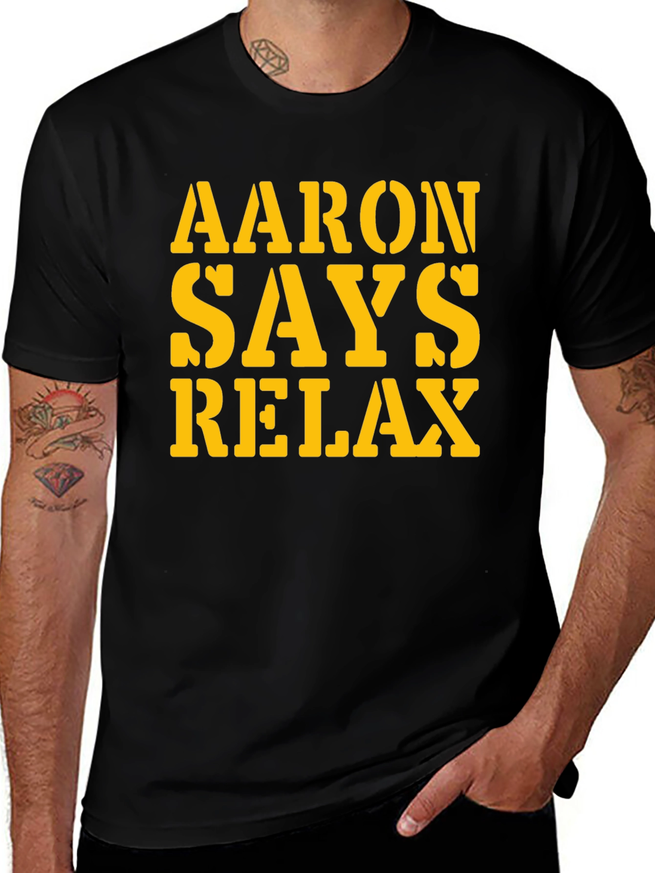 Variant 27 of Aaron Says Relax - Graphic Tee - Comfort Cotton