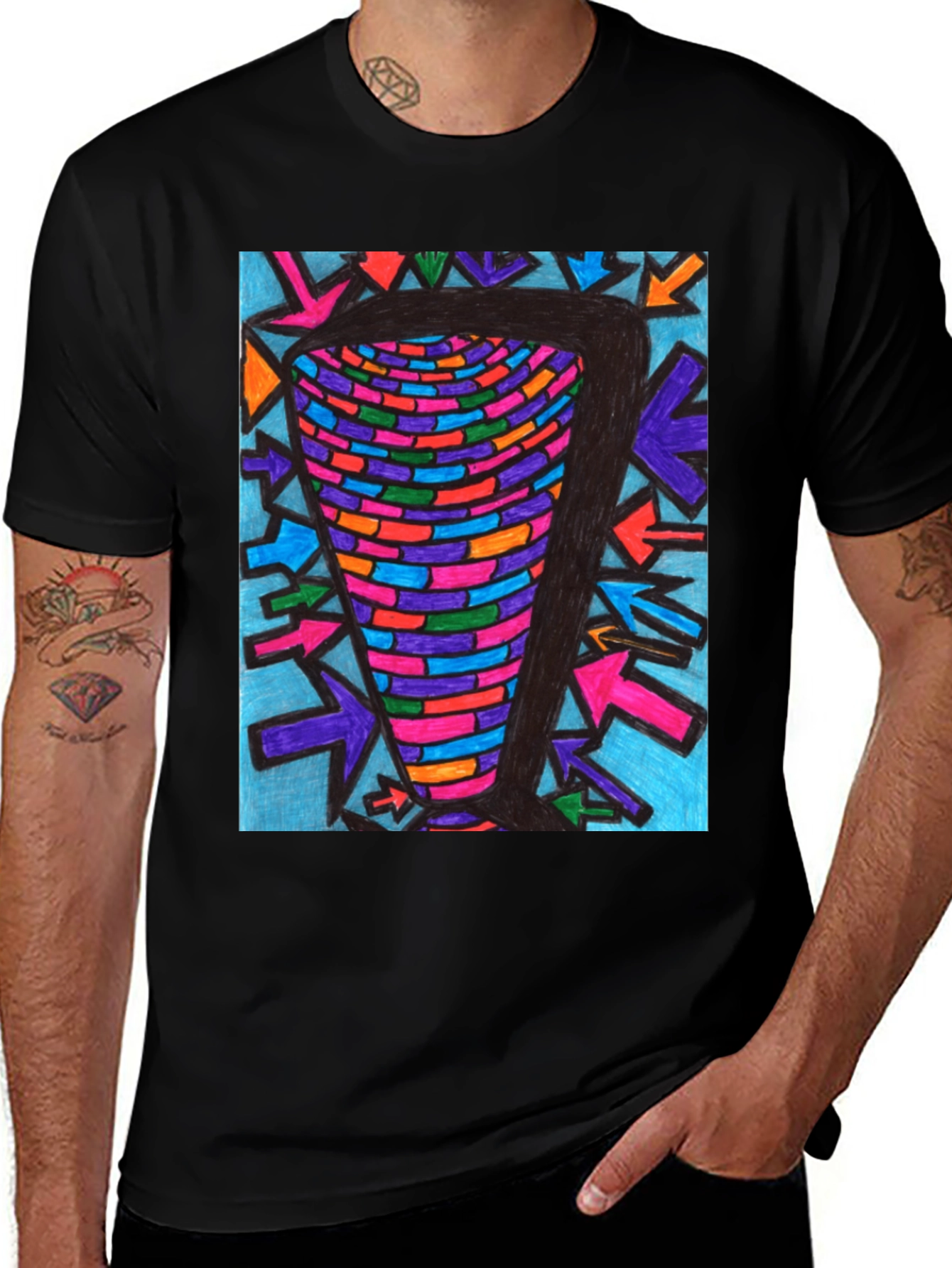 Variant 11 of Colorful Arrows Vortex T-Shirt