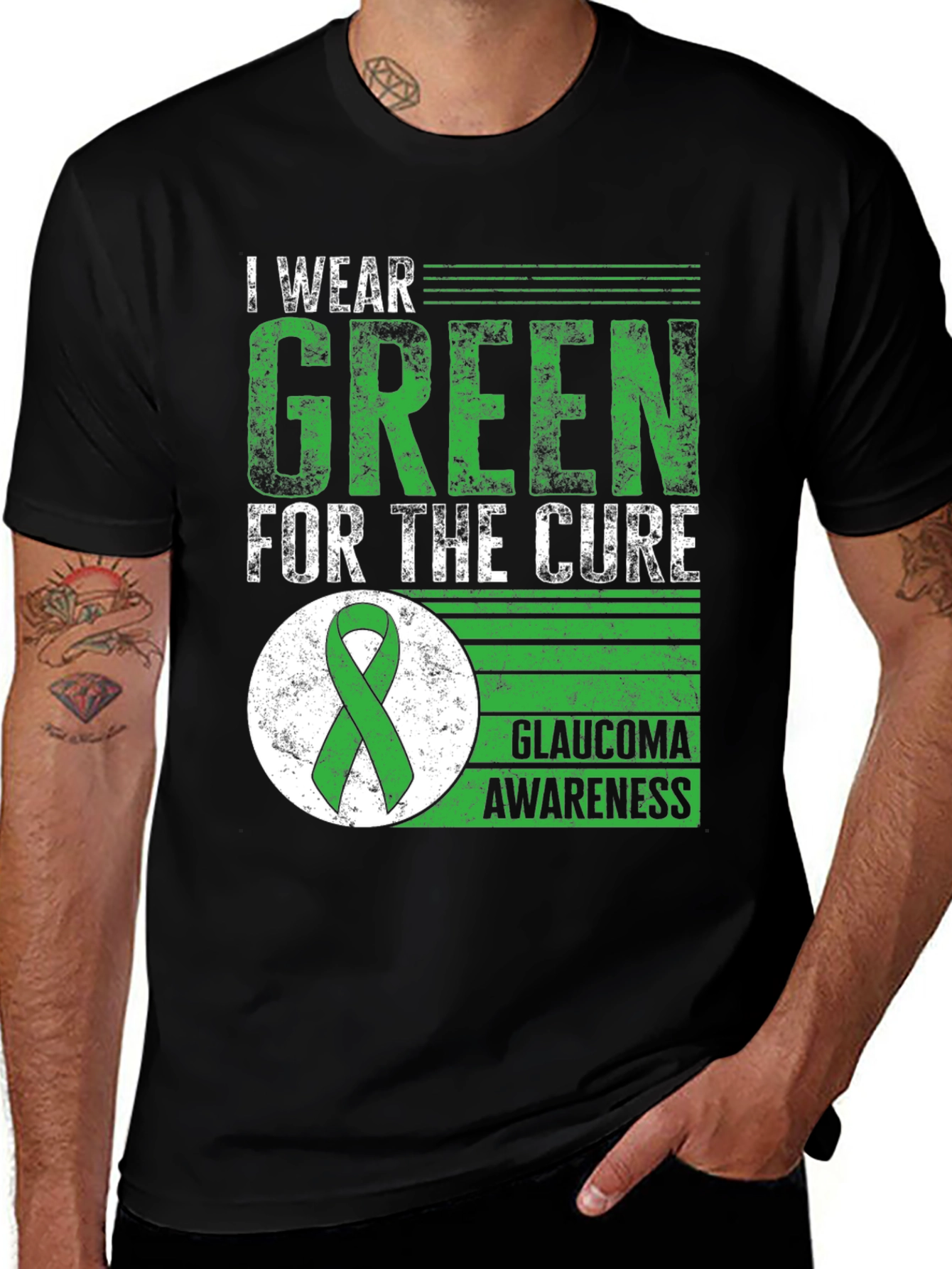 I Wear Green Glaucoma Awareness T-Shirt
