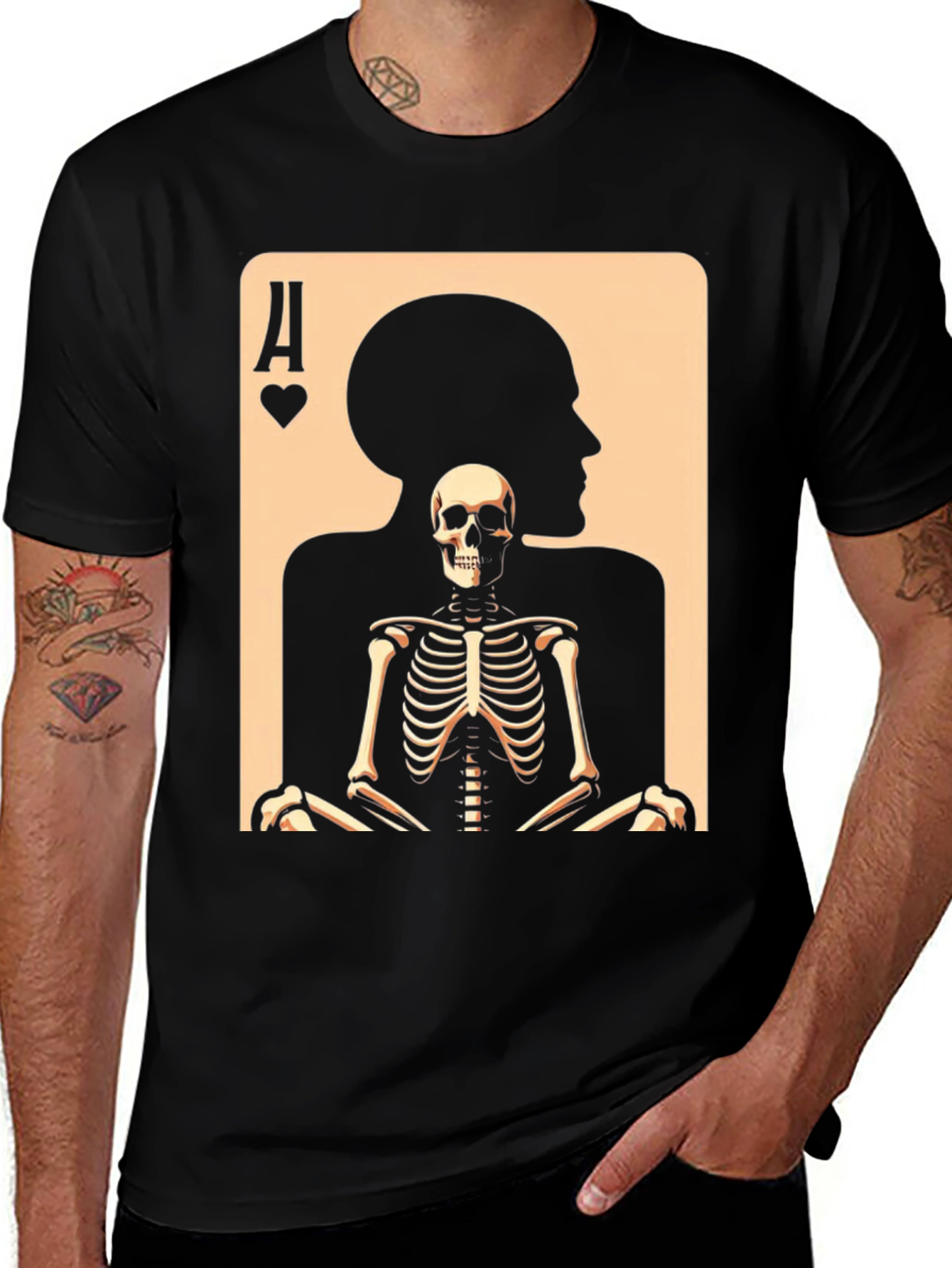 Variant 7 of Ace of Spades Skeleton Graphic Tee