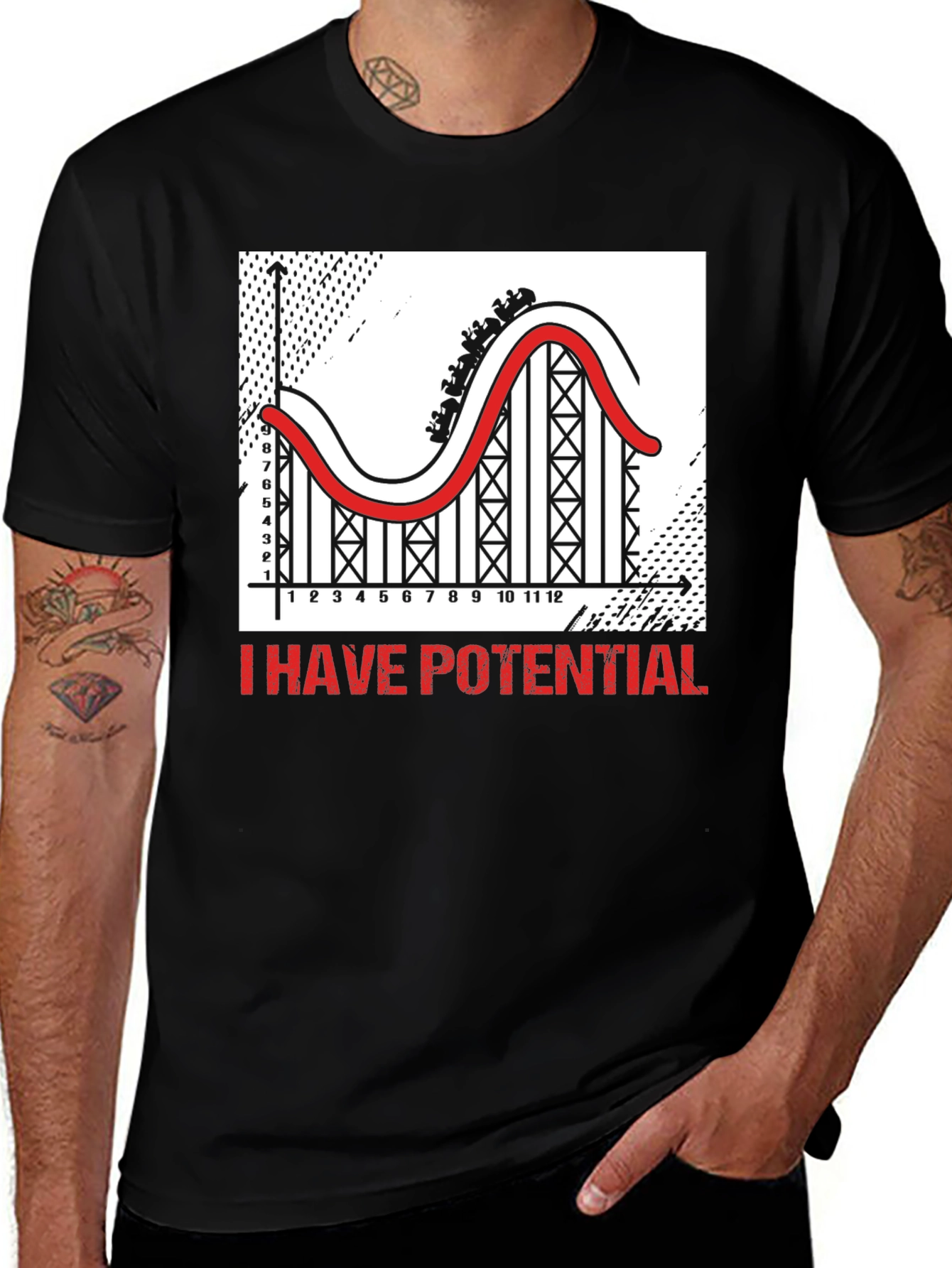 Variant 27 of Potential Roller Coaster Graphic Tee - Black