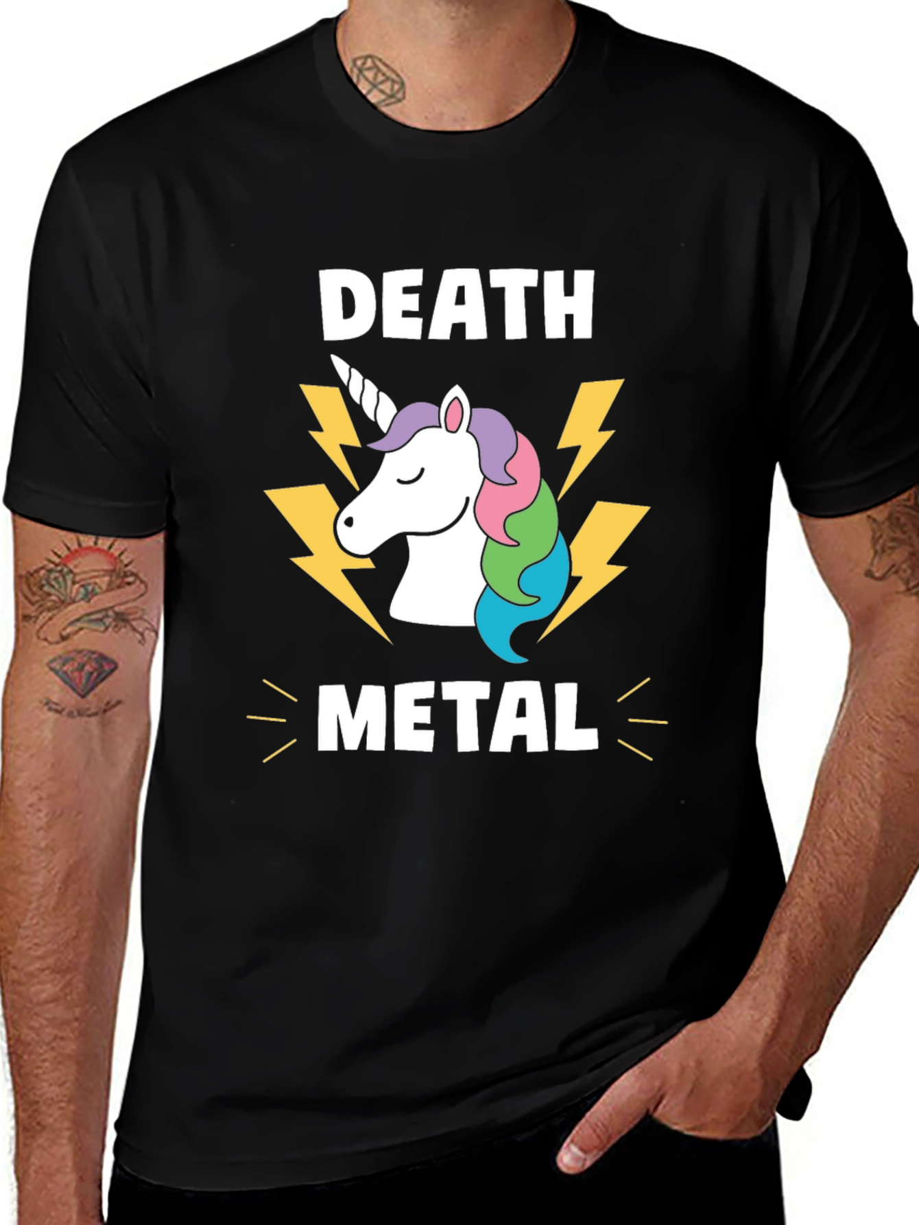 Variant 29 of Death Metal Unicorn T-Shirt - Graphic Print