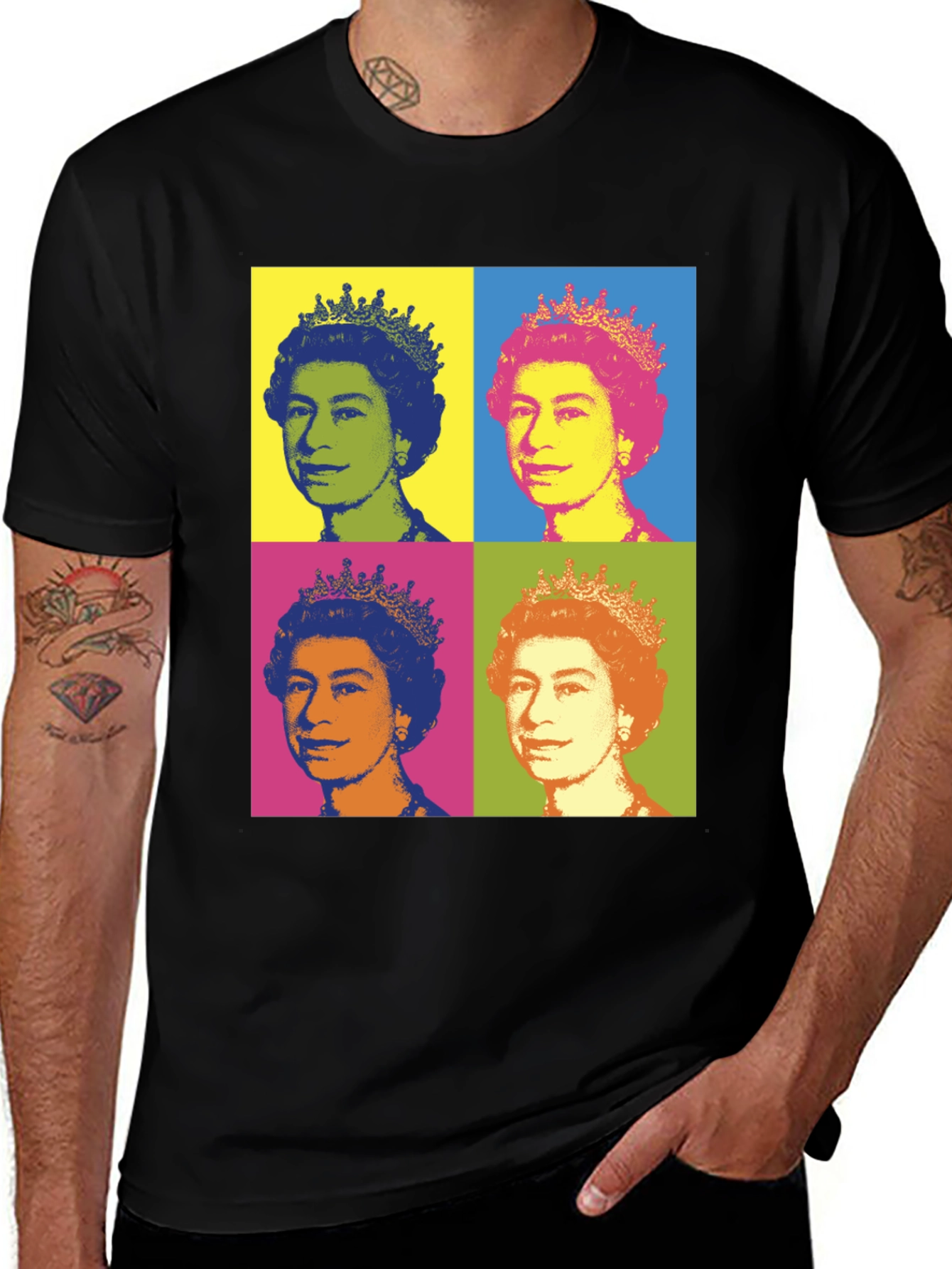 Queen Elizabeth II Pop Art Graphic T-Shirt