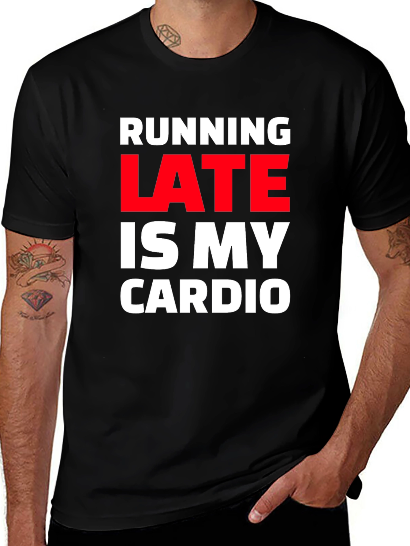 Variant 23 of Running Late Is My Cardio Graphic Tee