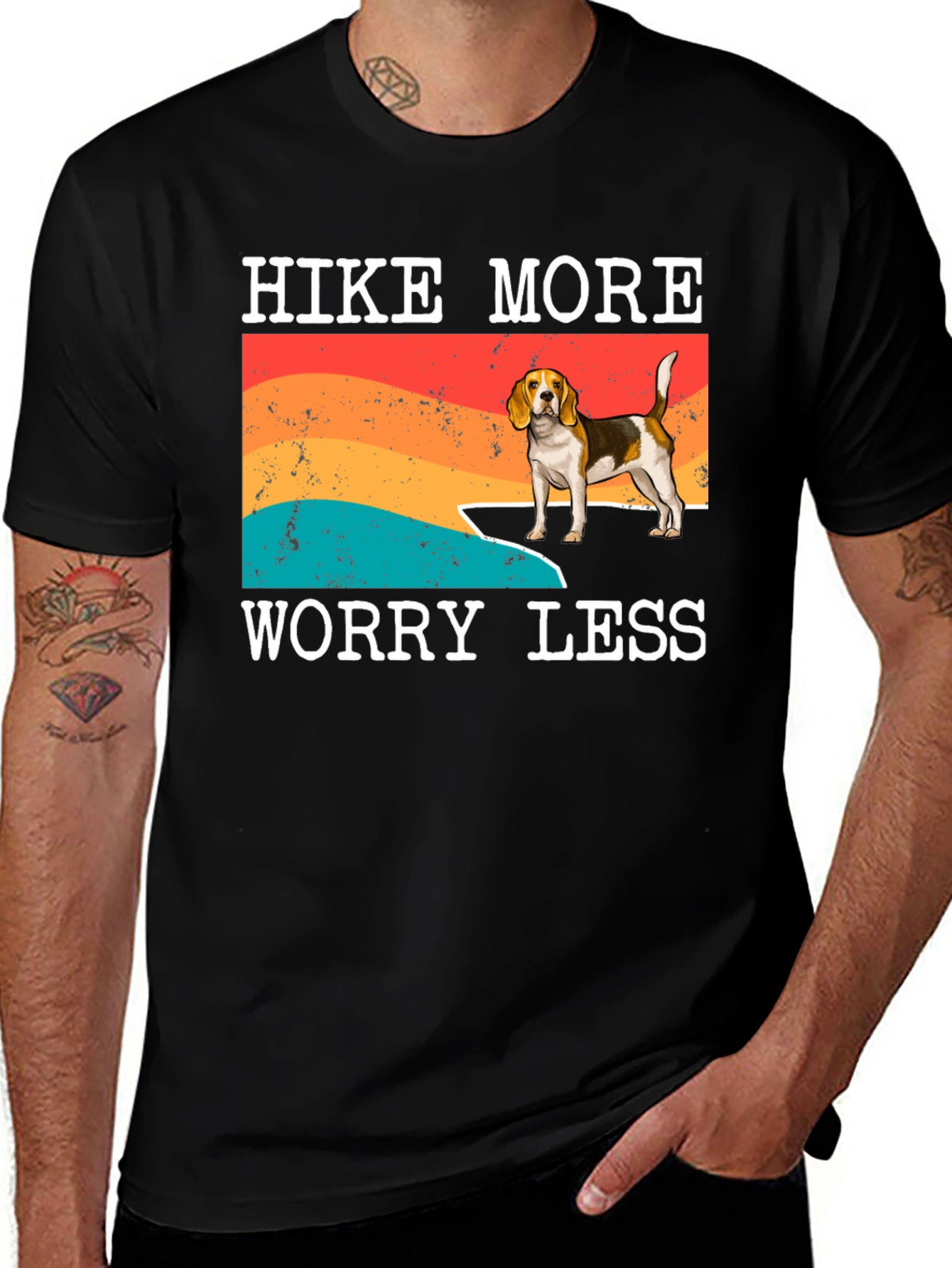 Variant 2 of Hike More Worry Less Beagle Graphic Tee