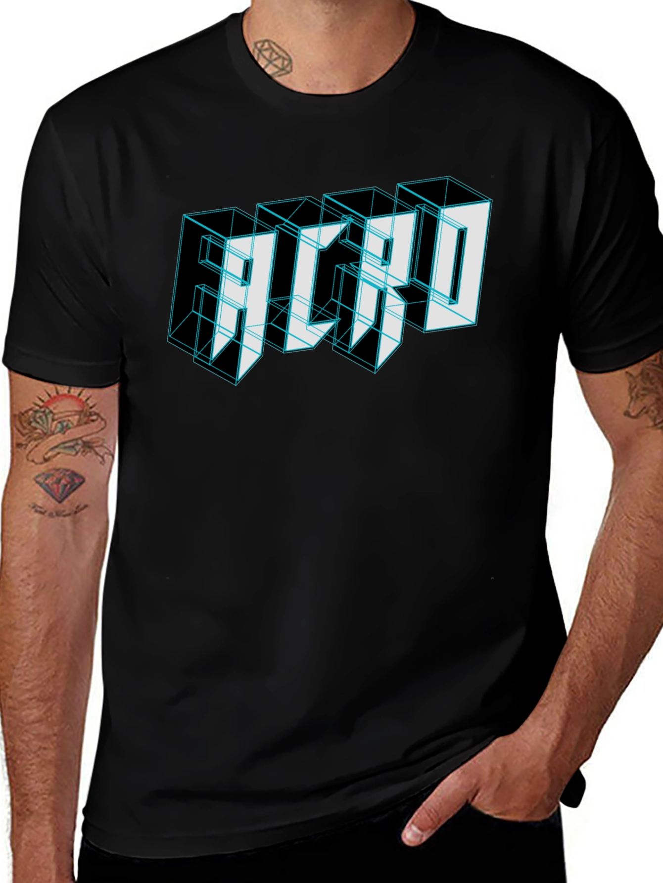 ACRO Graphic Print Black T-Shirt