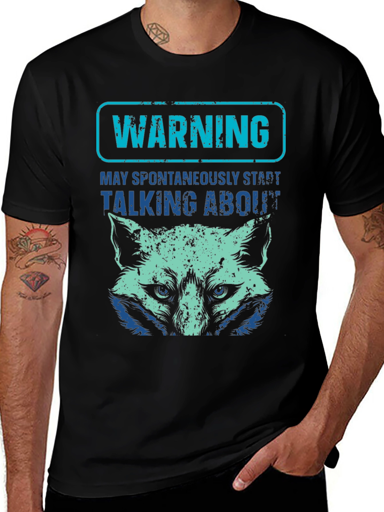 Variant 20 of Warning Fox T-Shirt: Spontaneous Talking May Occur
