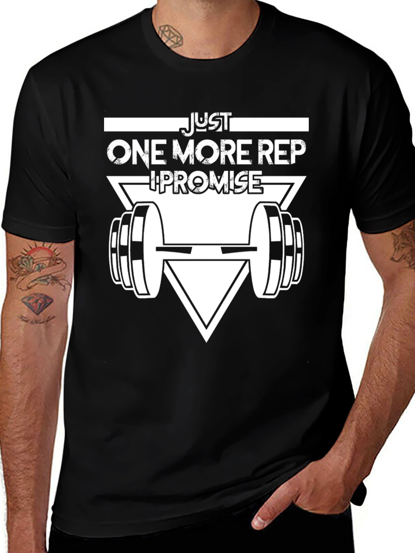 Variant 14 of Just One More Rep Graphic Tee - Gym Workout Shirt