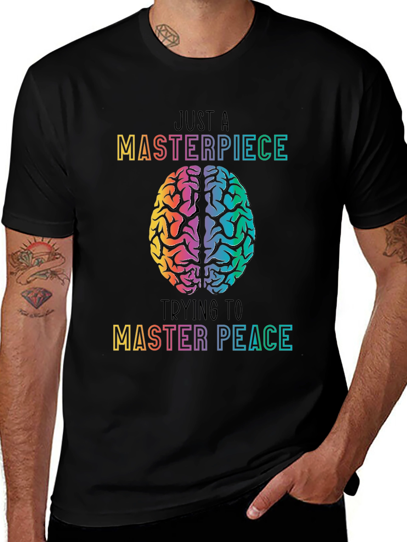 Variant 17 of Brain Masterpiece Graphic Tee - Colorful & Comfy