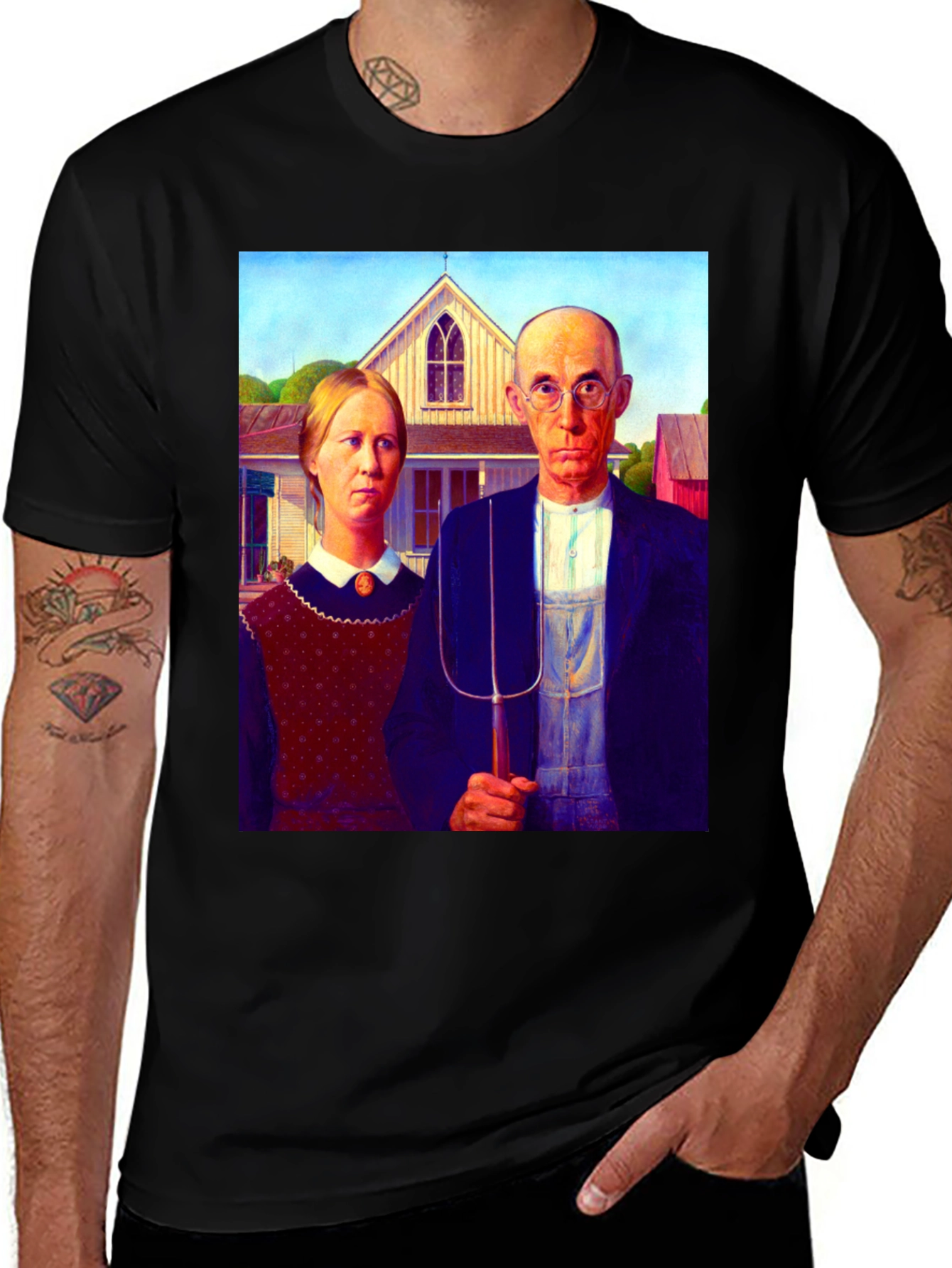 Variant 4 of American Gothic Art Print Tee