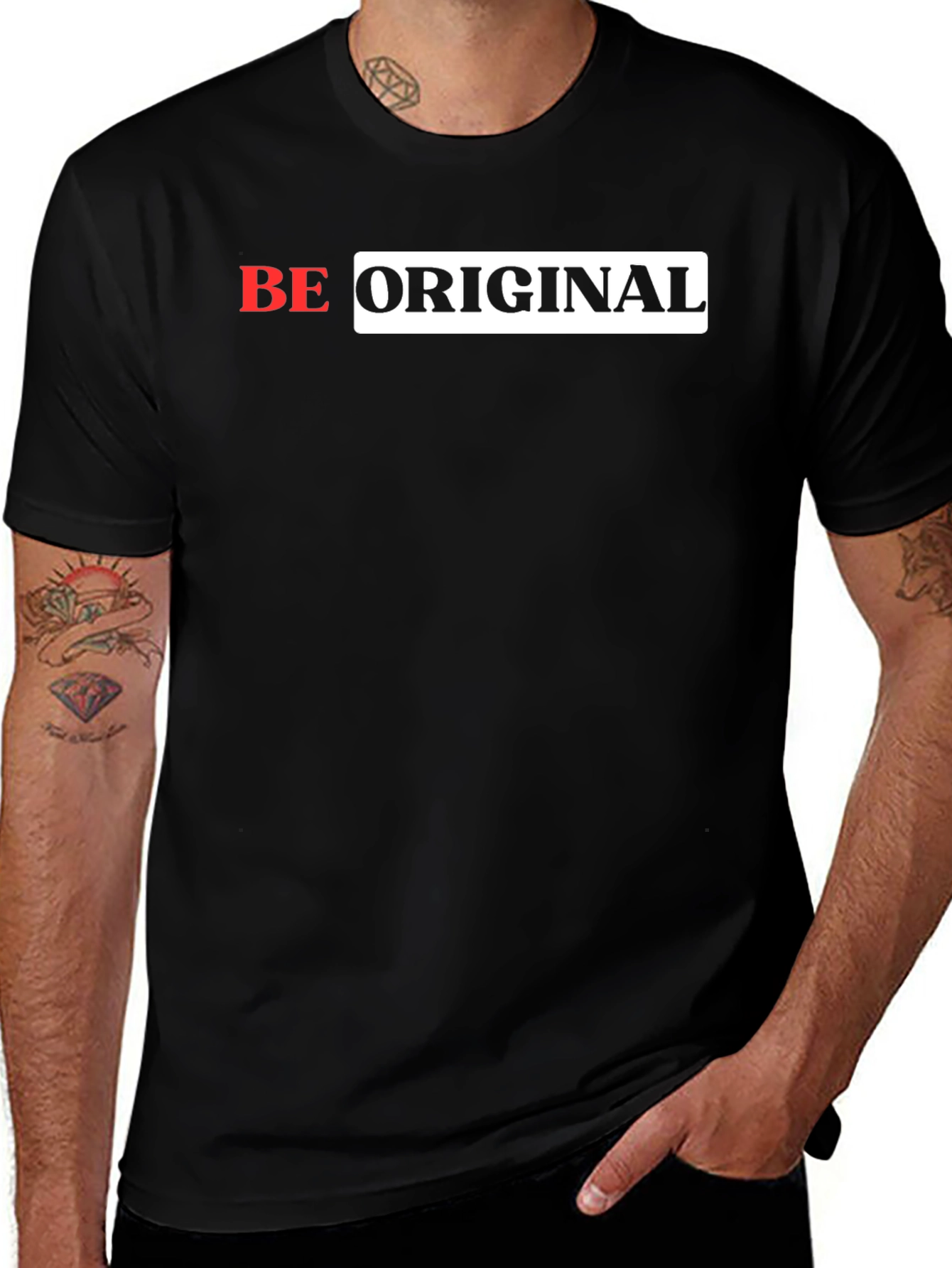 Variant 27 of Be Original Graphic T-Shirt - Stylish Black Tee
