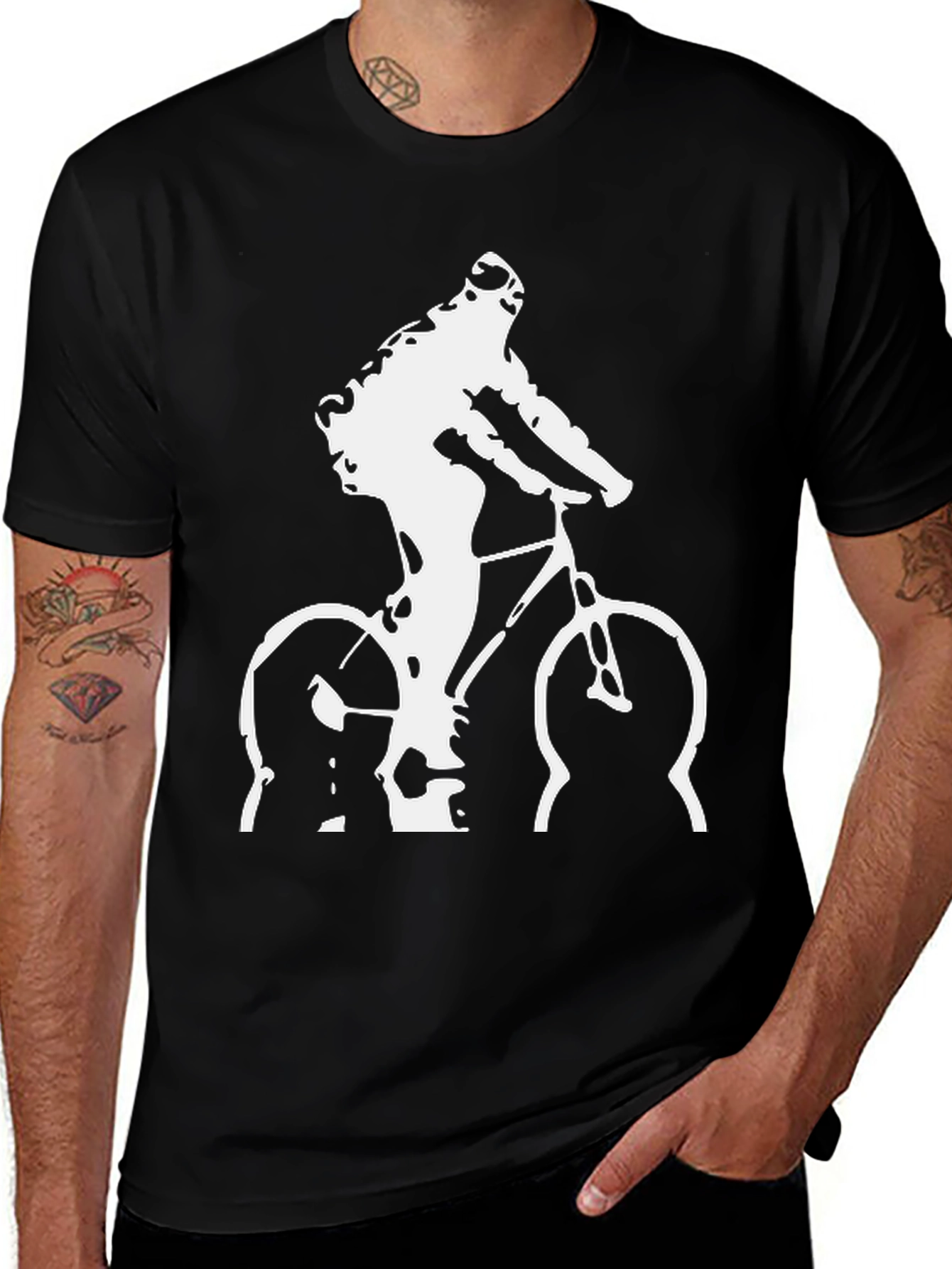 Variant 21 of Cyclist Graphic T-Shirt - Black