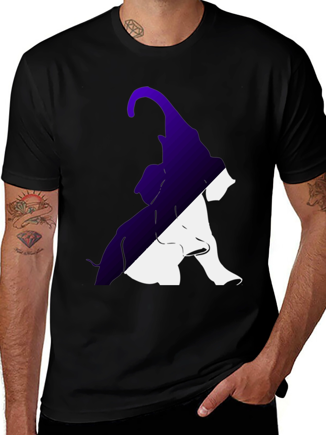 Variant 30 of Two-Tone Elephant Graphic Tee - Stylish Casual Wear