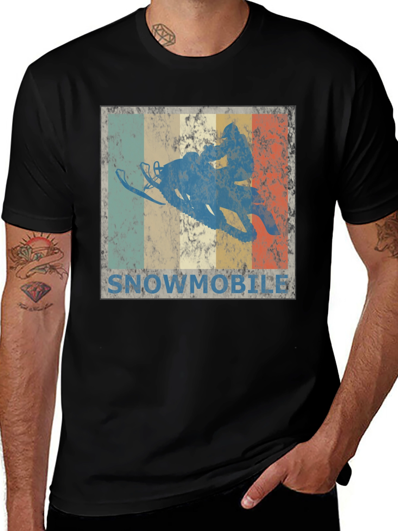 Variant 5 of Retro Snowmobile T-Shirt - Vintage Style Tee