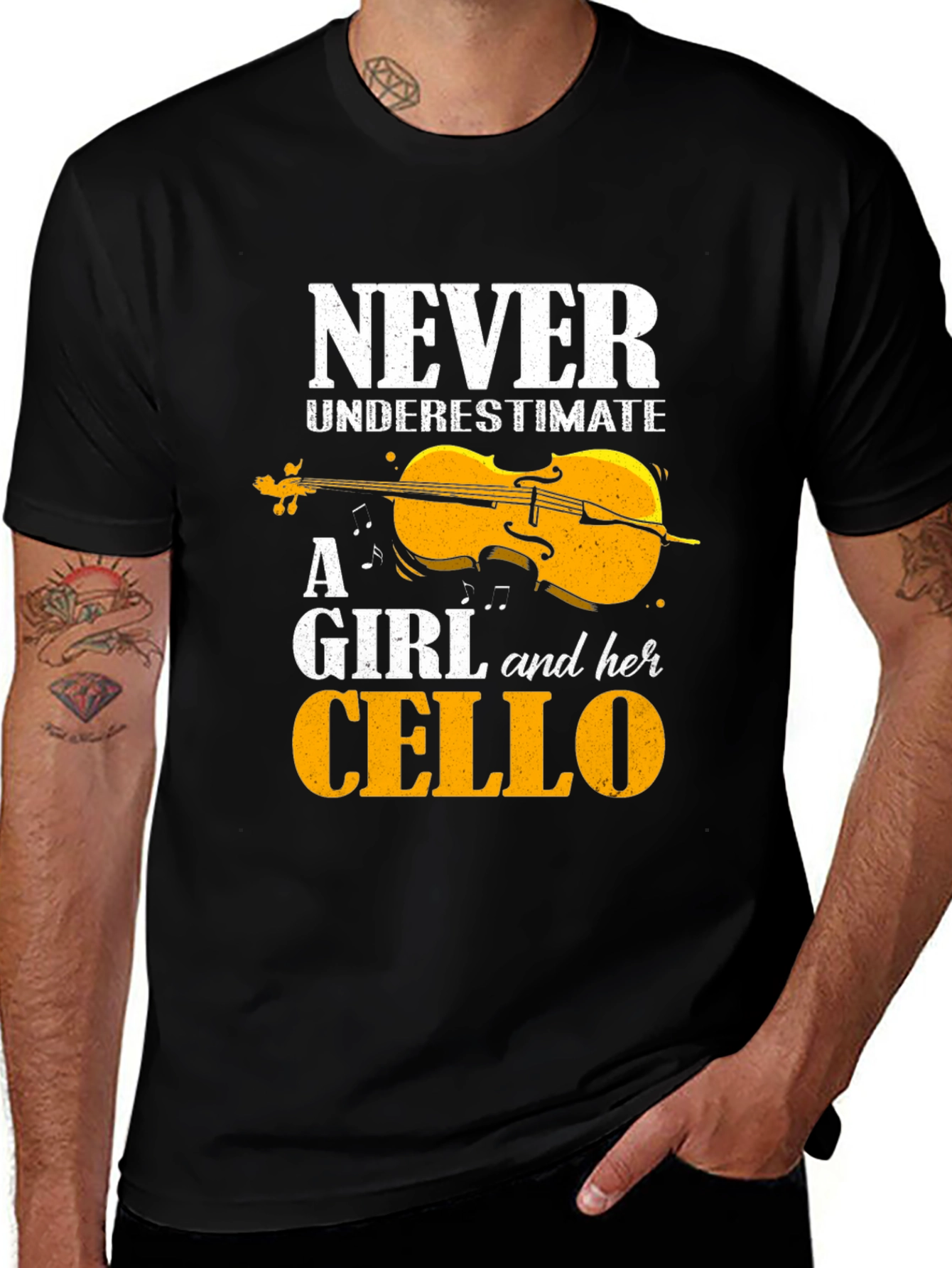 Variant 8 of Never Underestimate A Girl And Her Cello T-Shirt