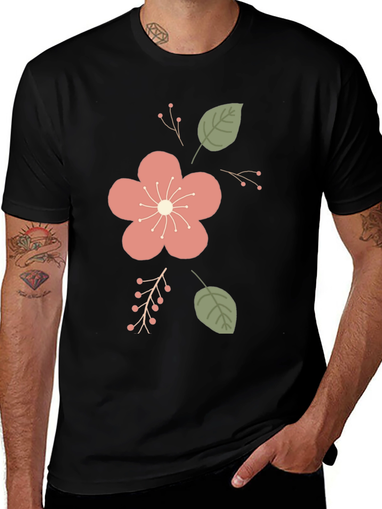 Variant 14 of Floral Print Crew Neck T-Shirt
