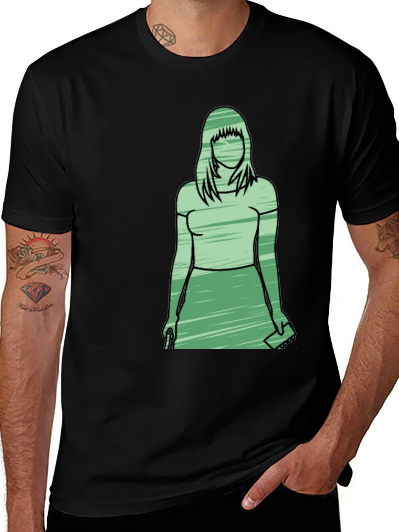 Variant 6 of Silhouette Woman Graphic T-Shirt - Trendy Casual Wear