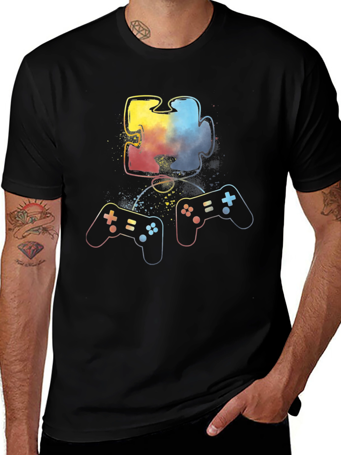 Variant 16 of Gaming Puzzle Piece Graphic T-Shirt