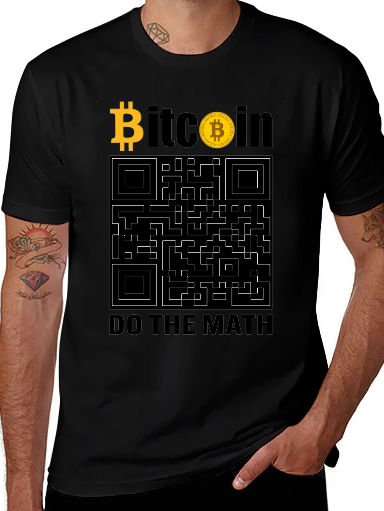 Bitcoin QR Code T-Shirt - Do The Math Crypto Tee