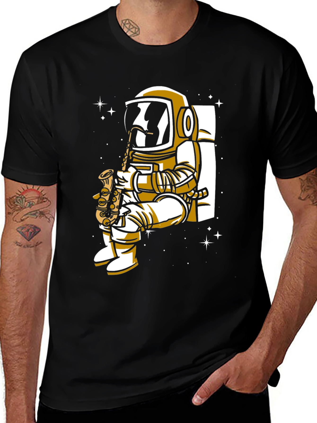 Variant 20 of Astronaut Saxophone Player Graphic Tee