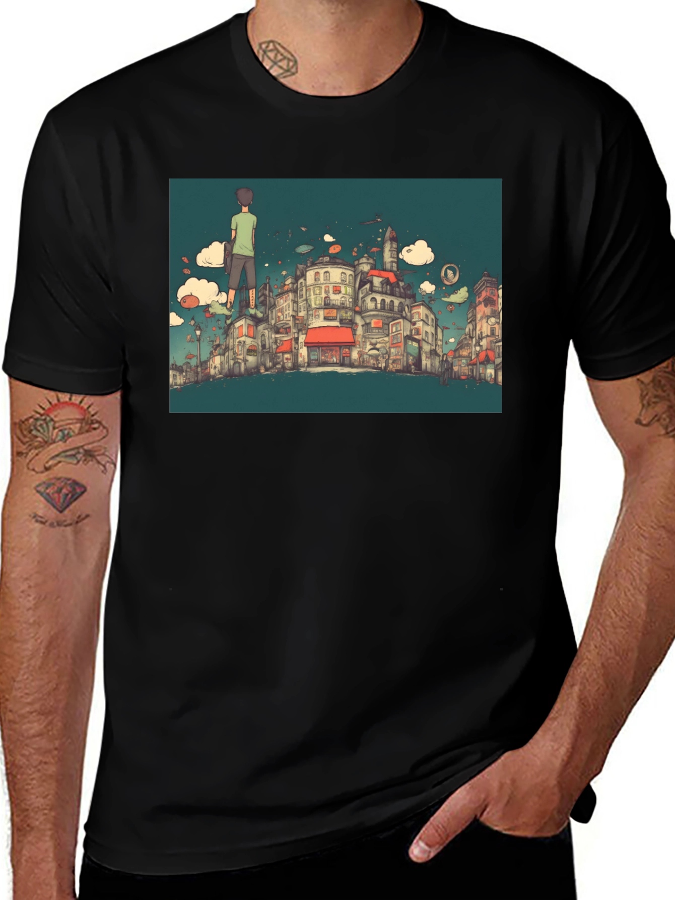 Variant 26 of Cityscape T-Shirt - Quirky Urban Design