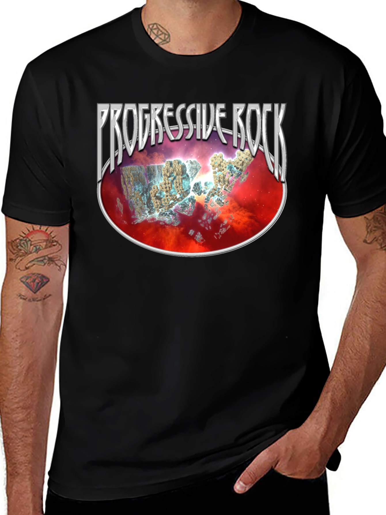 Progressive Rock Graphic T-Shirt - Unique Space Design