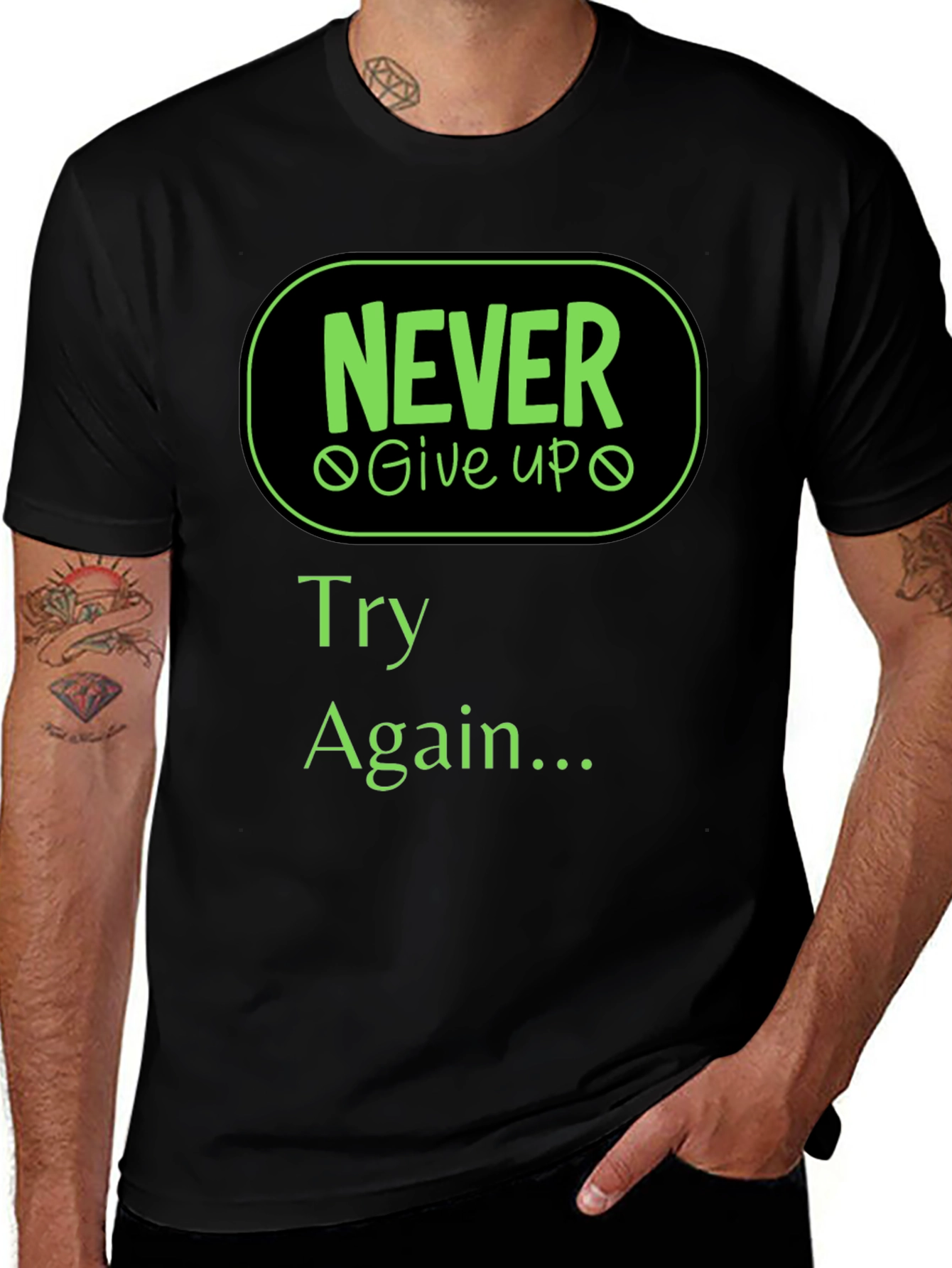Variant 23 of Never Give Up Graphic Tee - Motivational T-Shirt