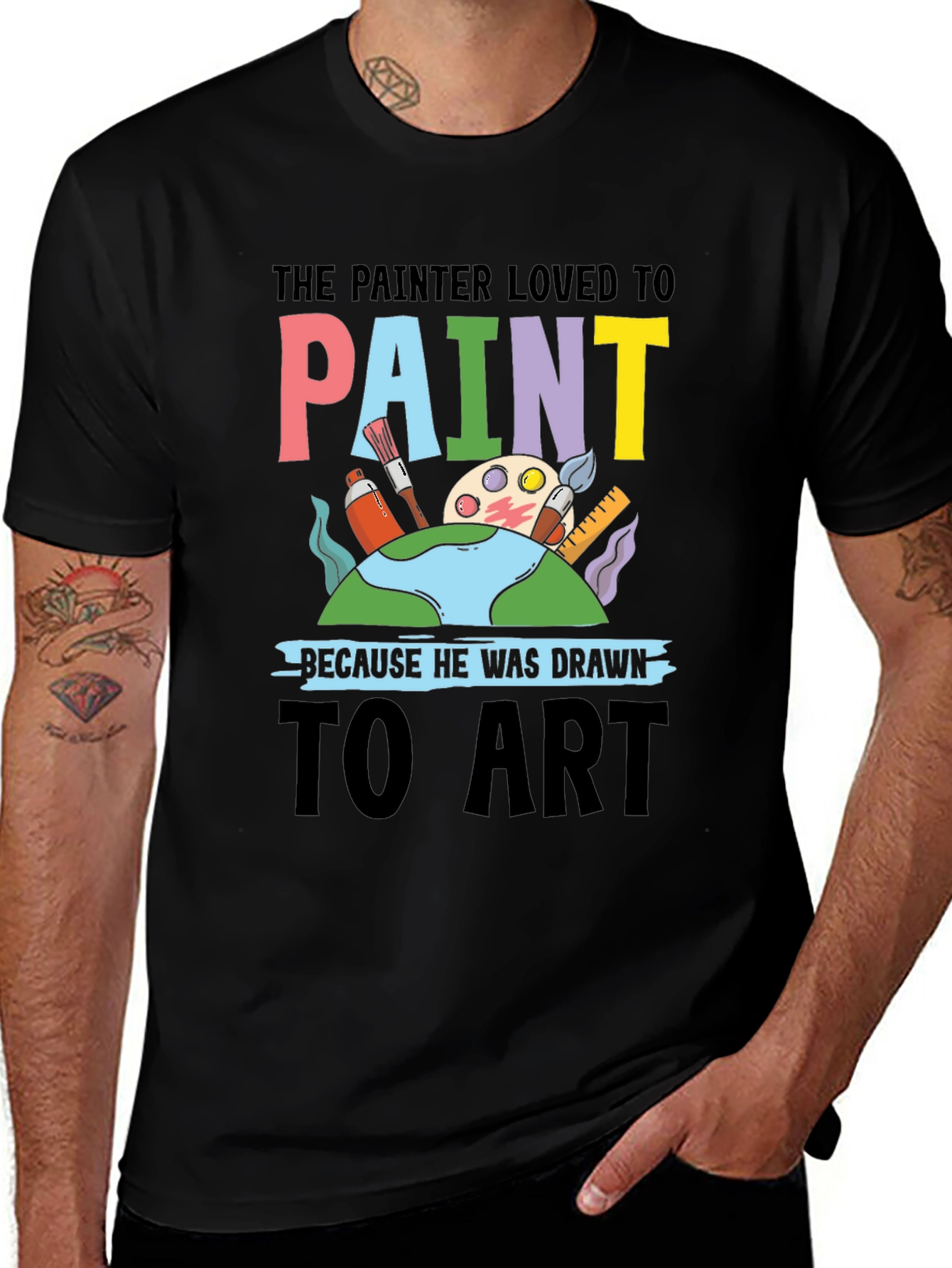 Black Painter Loved to Paint Graphic T-Shirt main image