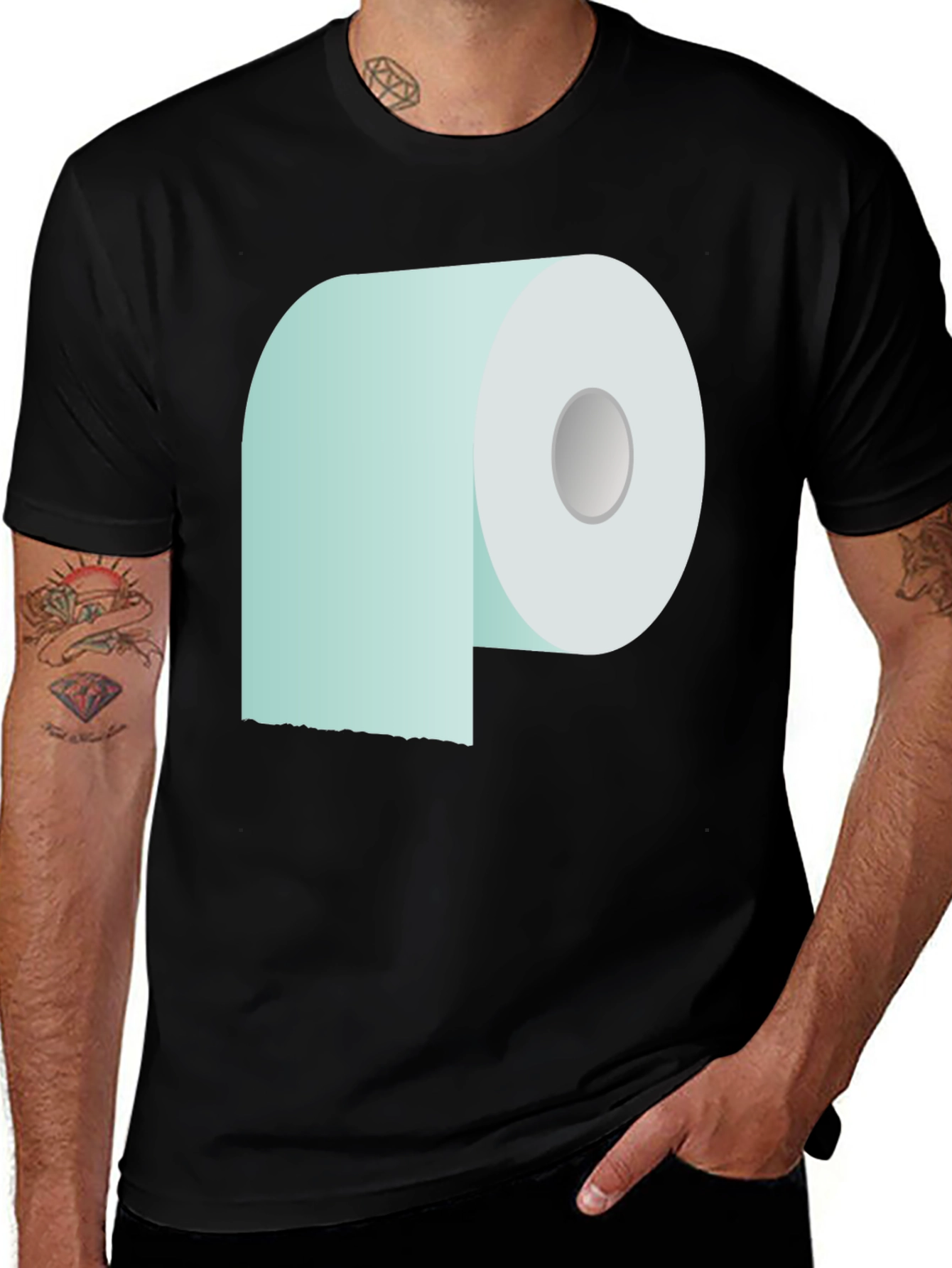 Black Toilet Paper Graphic Tee - Novelty Comfort main image