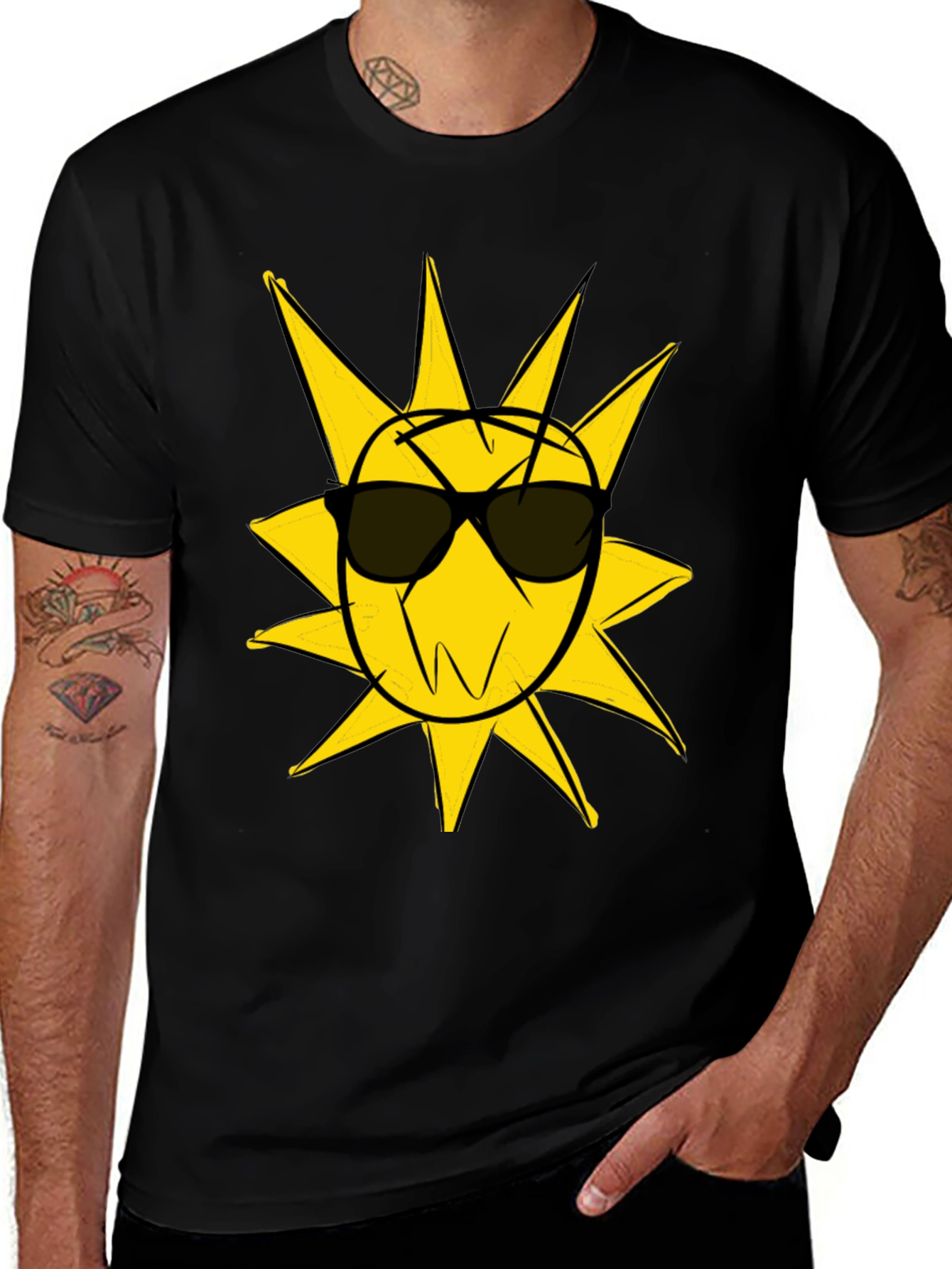 Variant 28 of Cool Sun Graphic Black T-Shirt