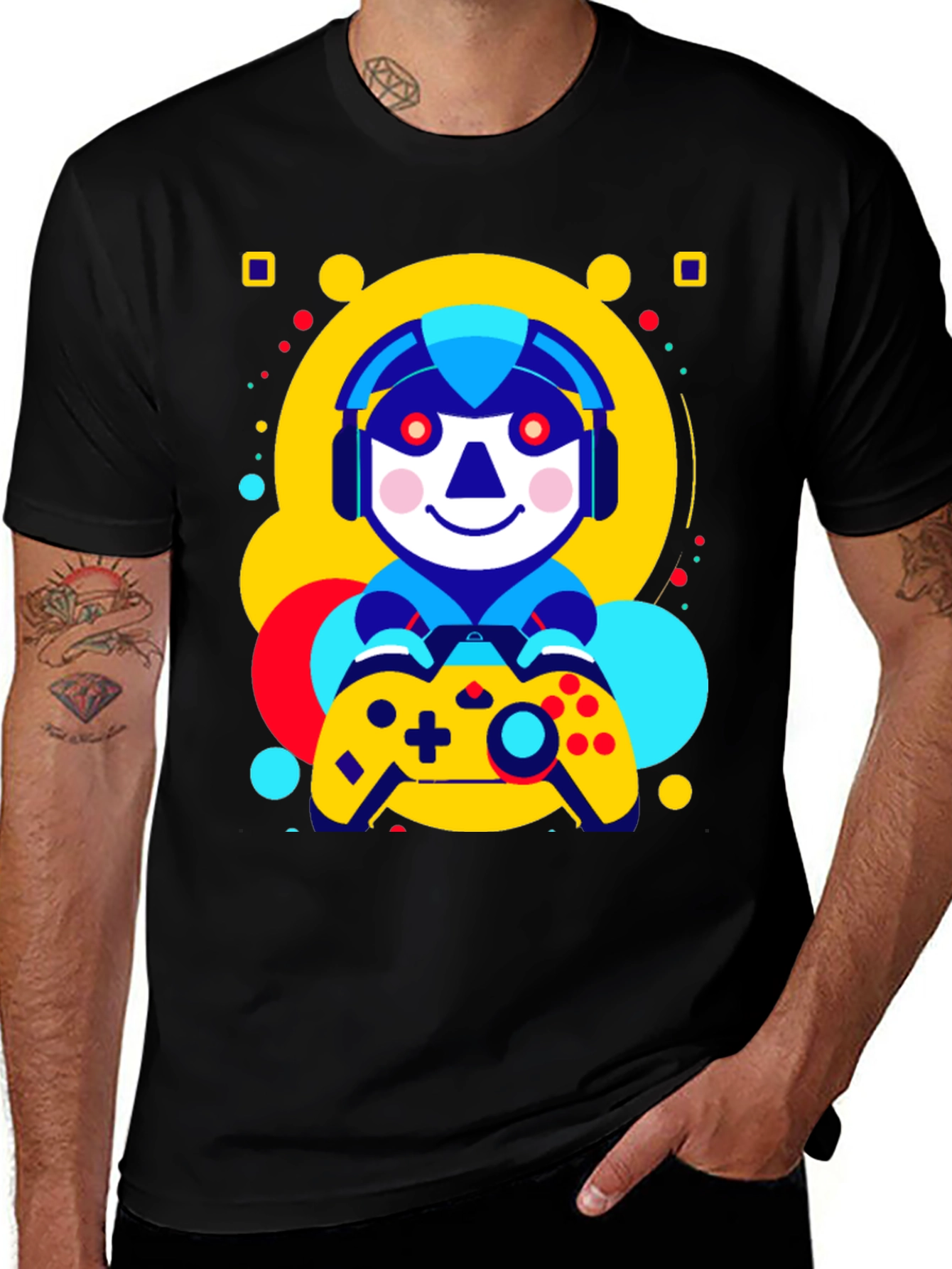 Variant 26 of Gamer Robot Graphic T-Shirt - Cool Design