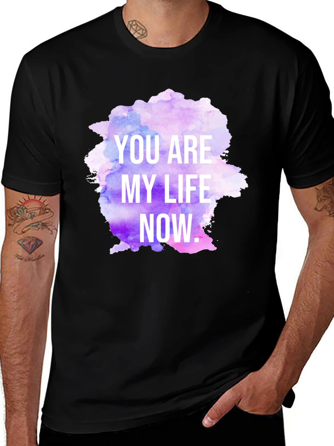 Variant 4 of Watercolor 'You Are My Life Now' Graphic Tee
