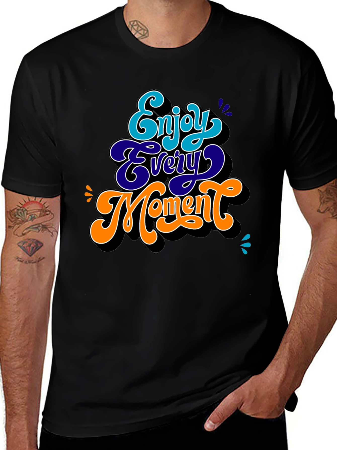 Black Enjoy Every Moment Graphic T-Shirt main image