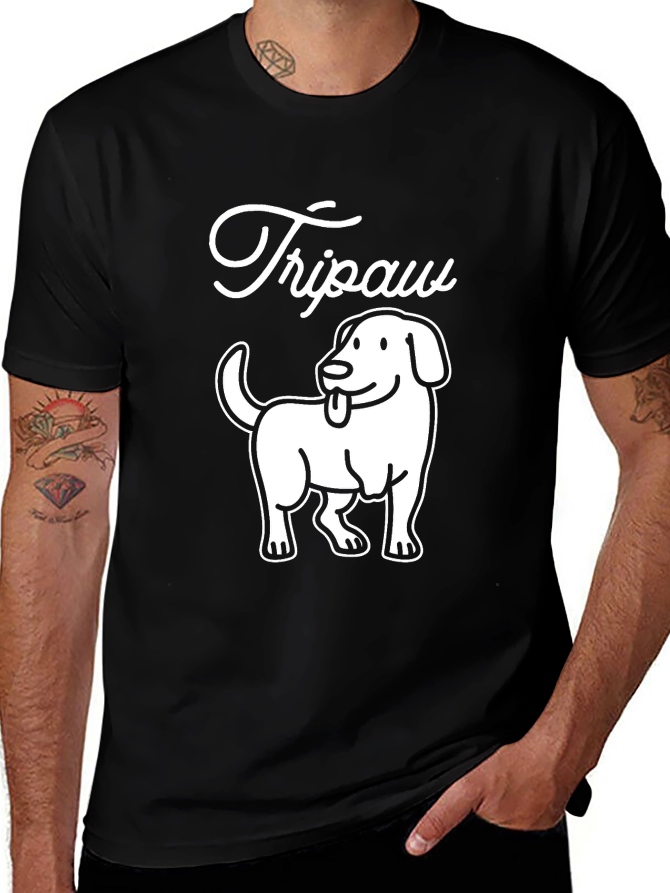 Variant 13 of Tripaw Dog T-Shirt - Novelty Graphic Tee