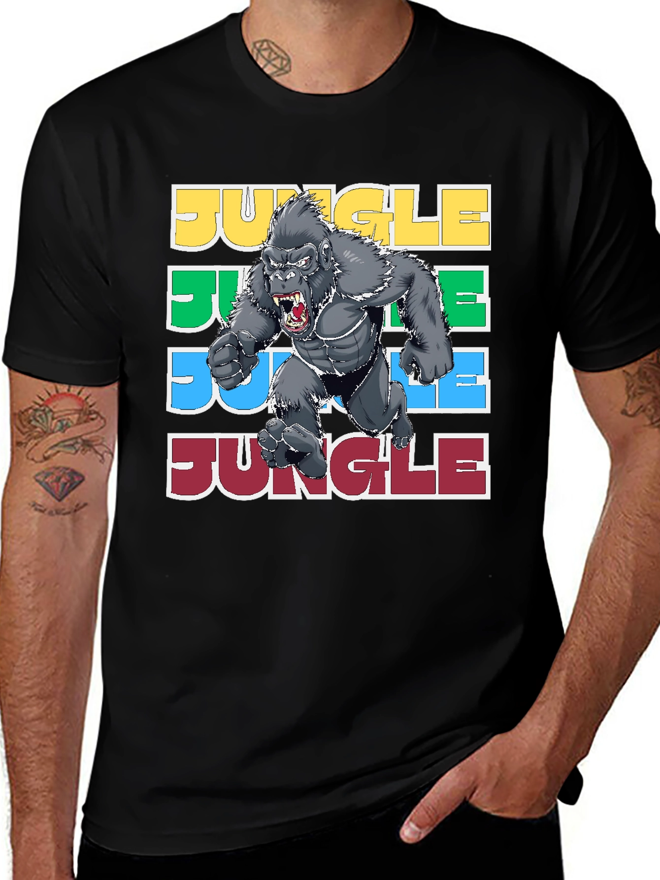 Variant 25 of Jungle Gorilla Graphic Tee - Retro Style