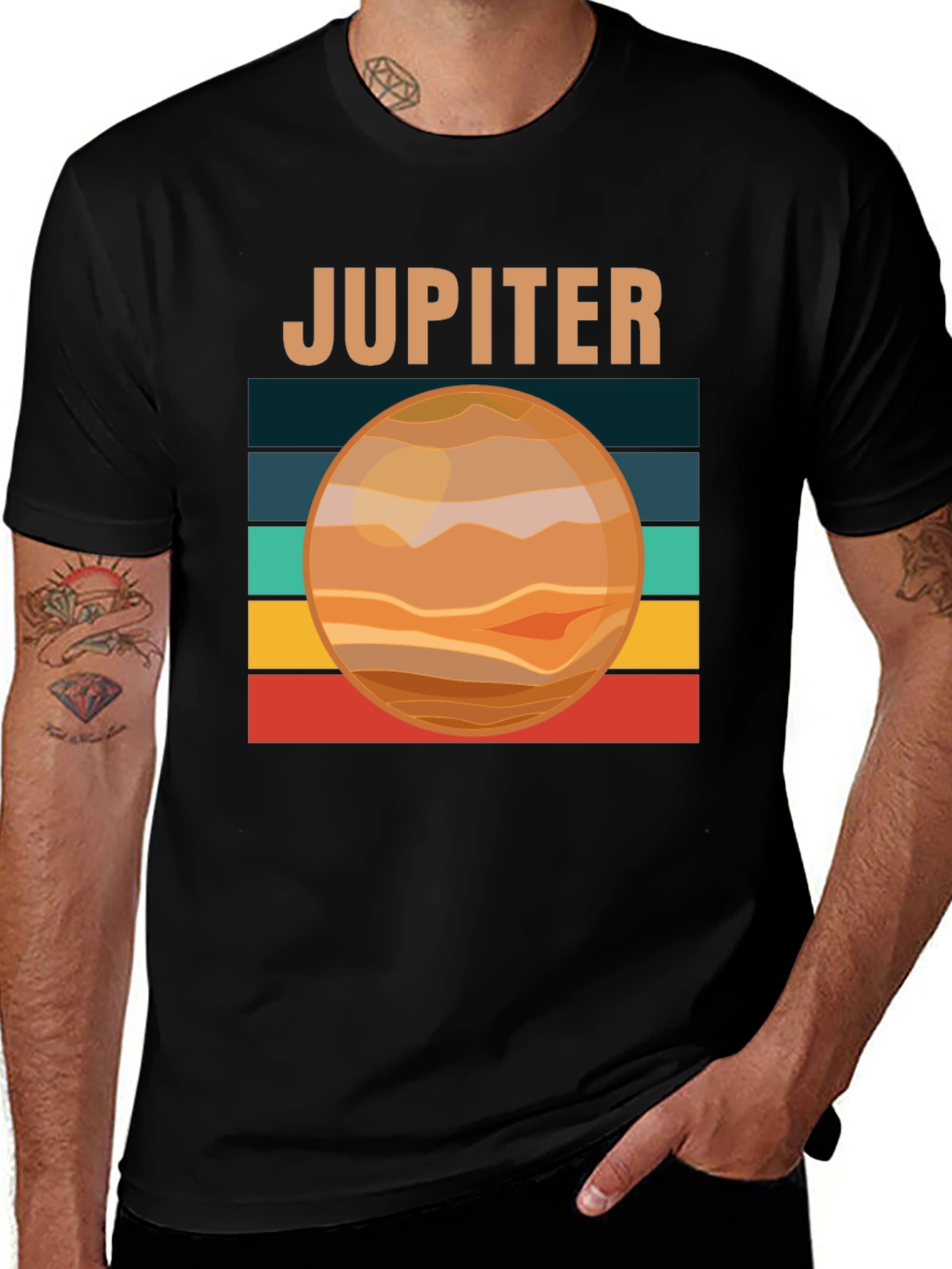 Jupiter Planet Graphic T-Shirt - Retro Style