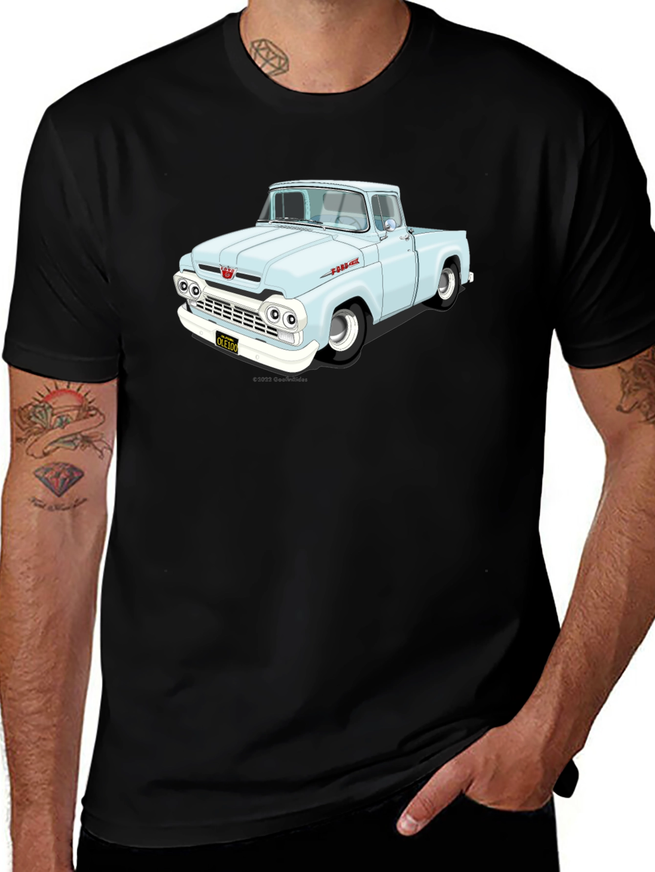 Variant 27 of Classic Truck Graphic Tee - Black