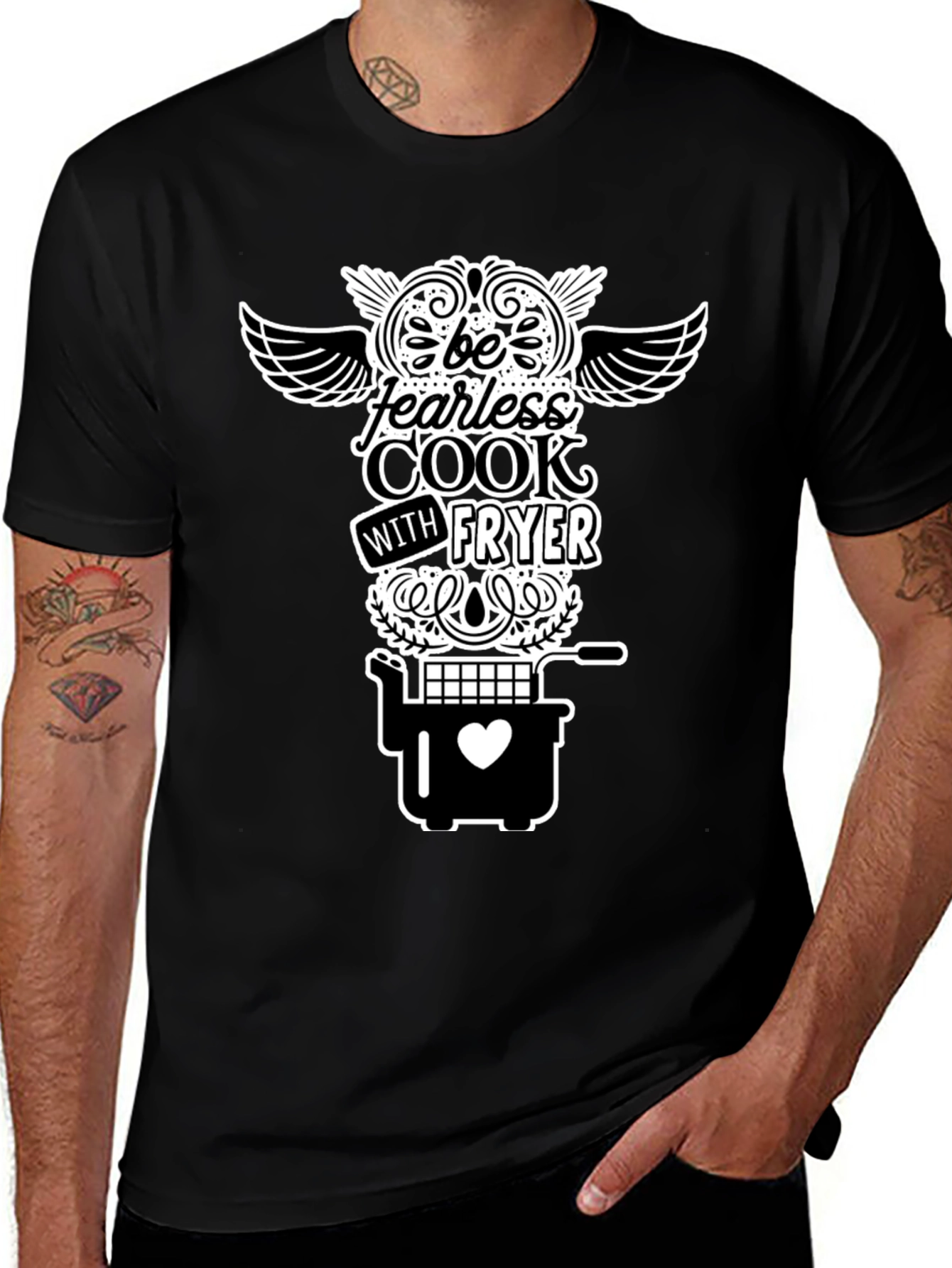 Variant 7 of Fearless Cook Fryer T-Shirt - Black