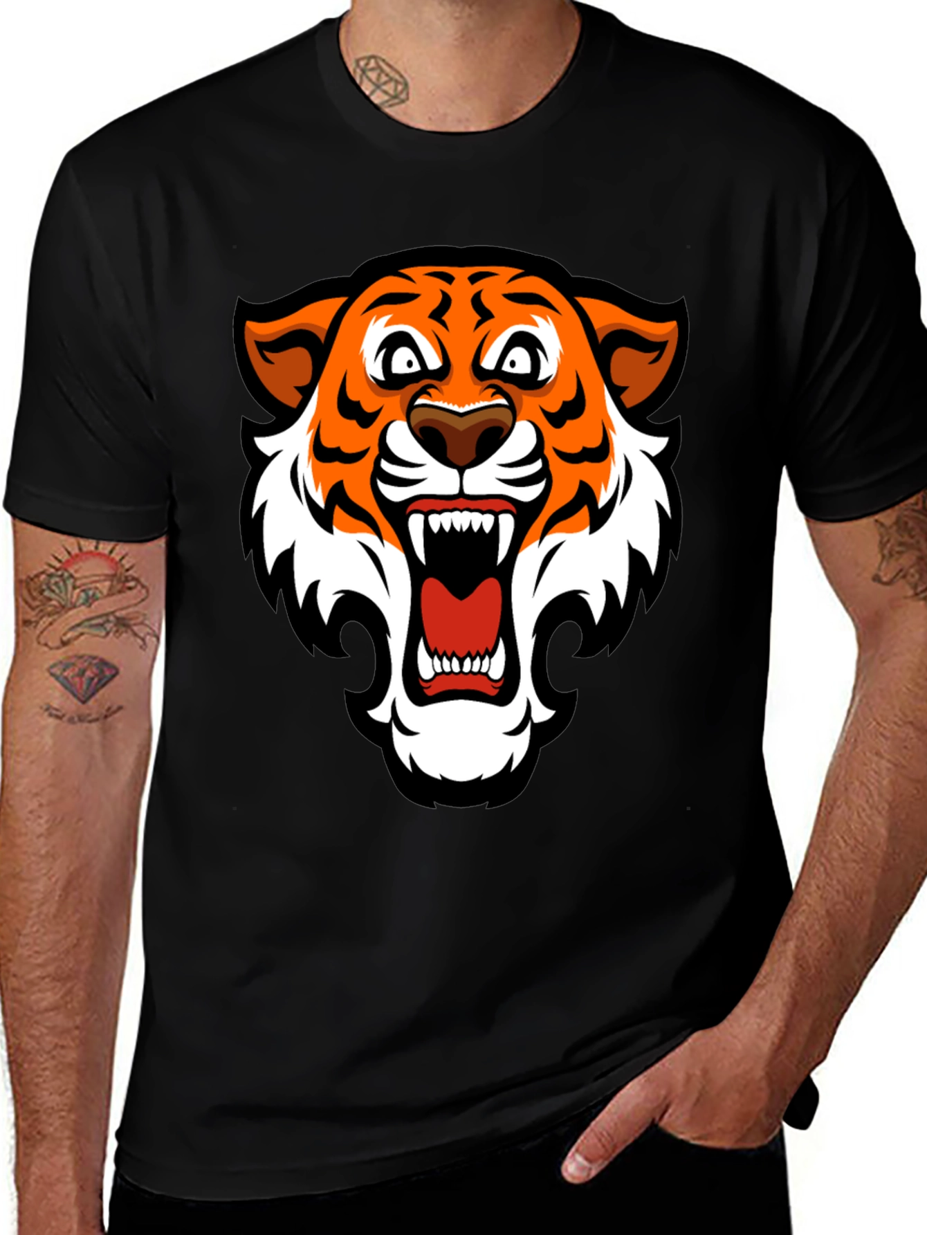 Variant 24 of Roaring Tiger Graphic T-Shirt - Fierce Animal Tee