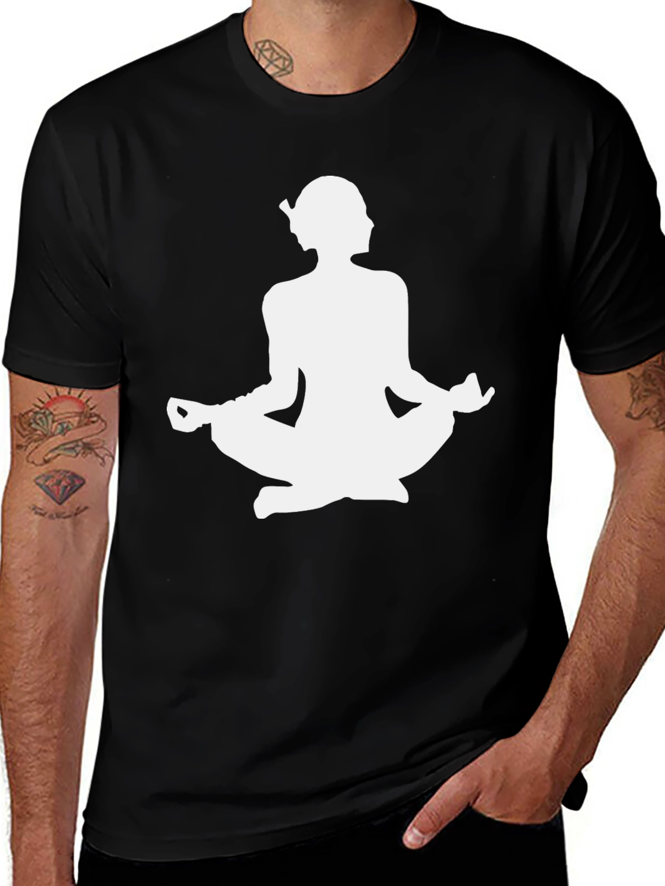 Zen Meditation T-Shirt - Black Cotton Yoga Tee