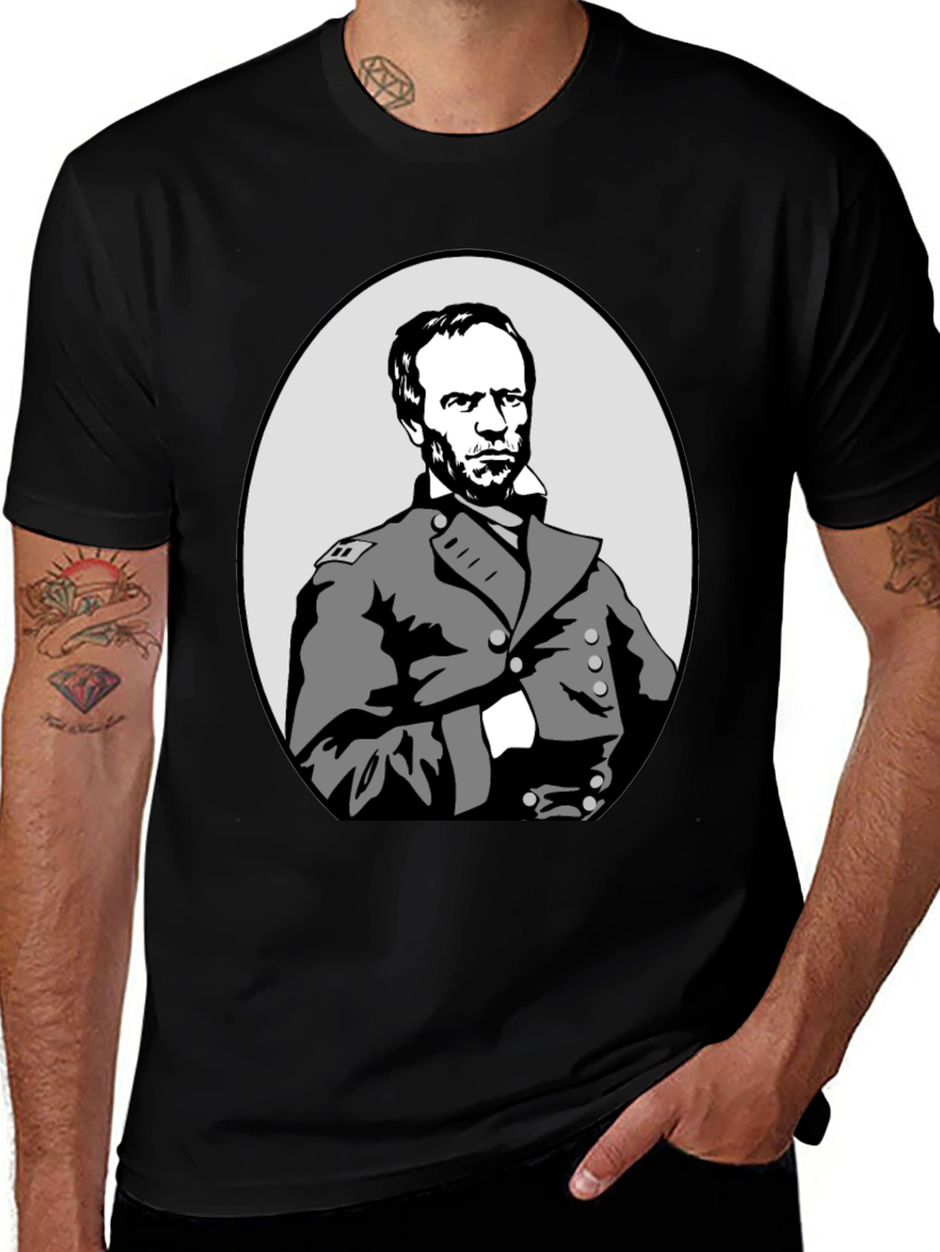 Variant 16 of Sherman Portrait Black T-Shirt